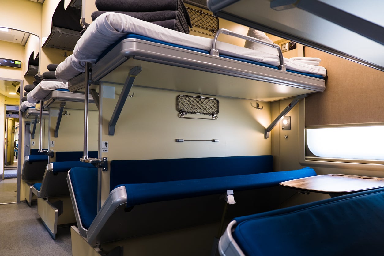 Interior of a modern long-distance train