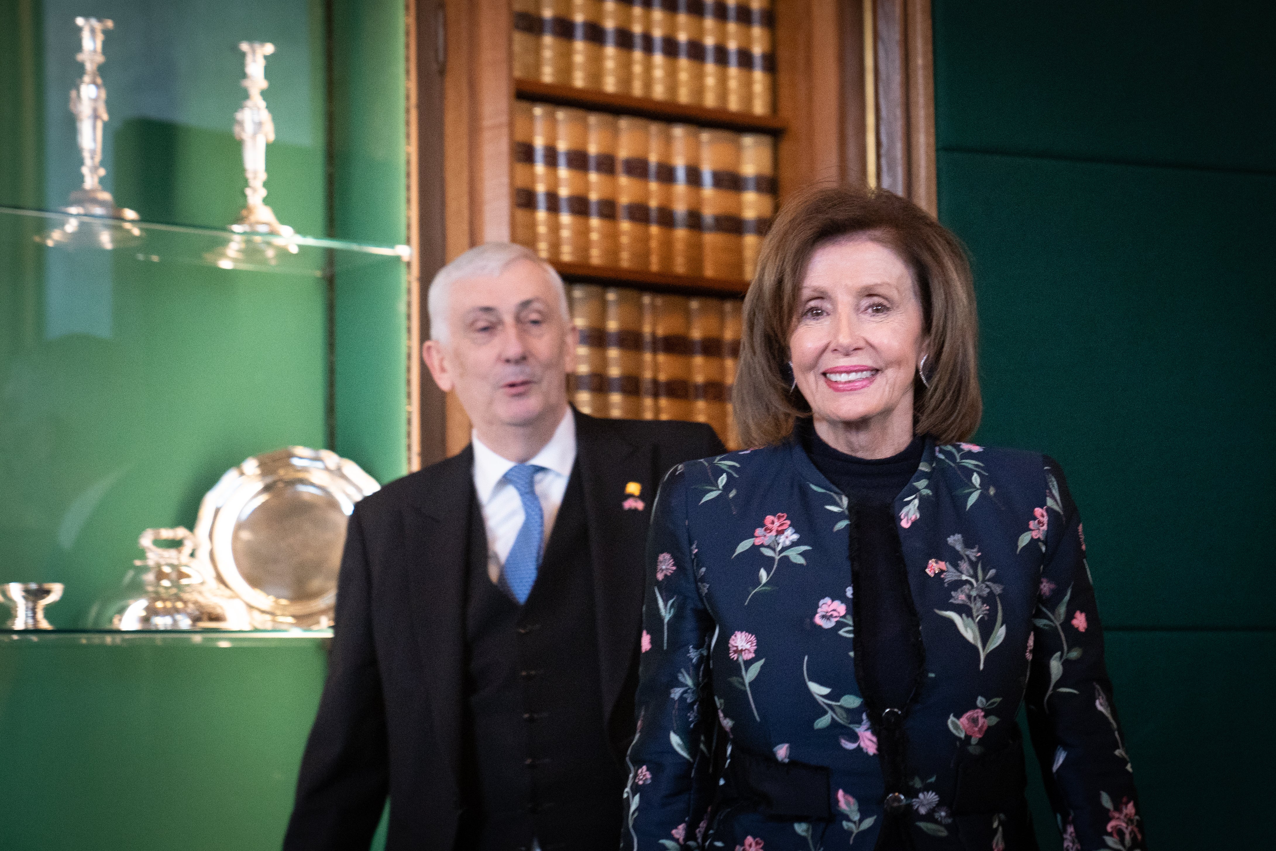 Speaker of the House of Commons Sir Lindsay Hoyle and Nancy Pelosi, Speaker of the House of Representatives (Stefan Rousseau/PA)