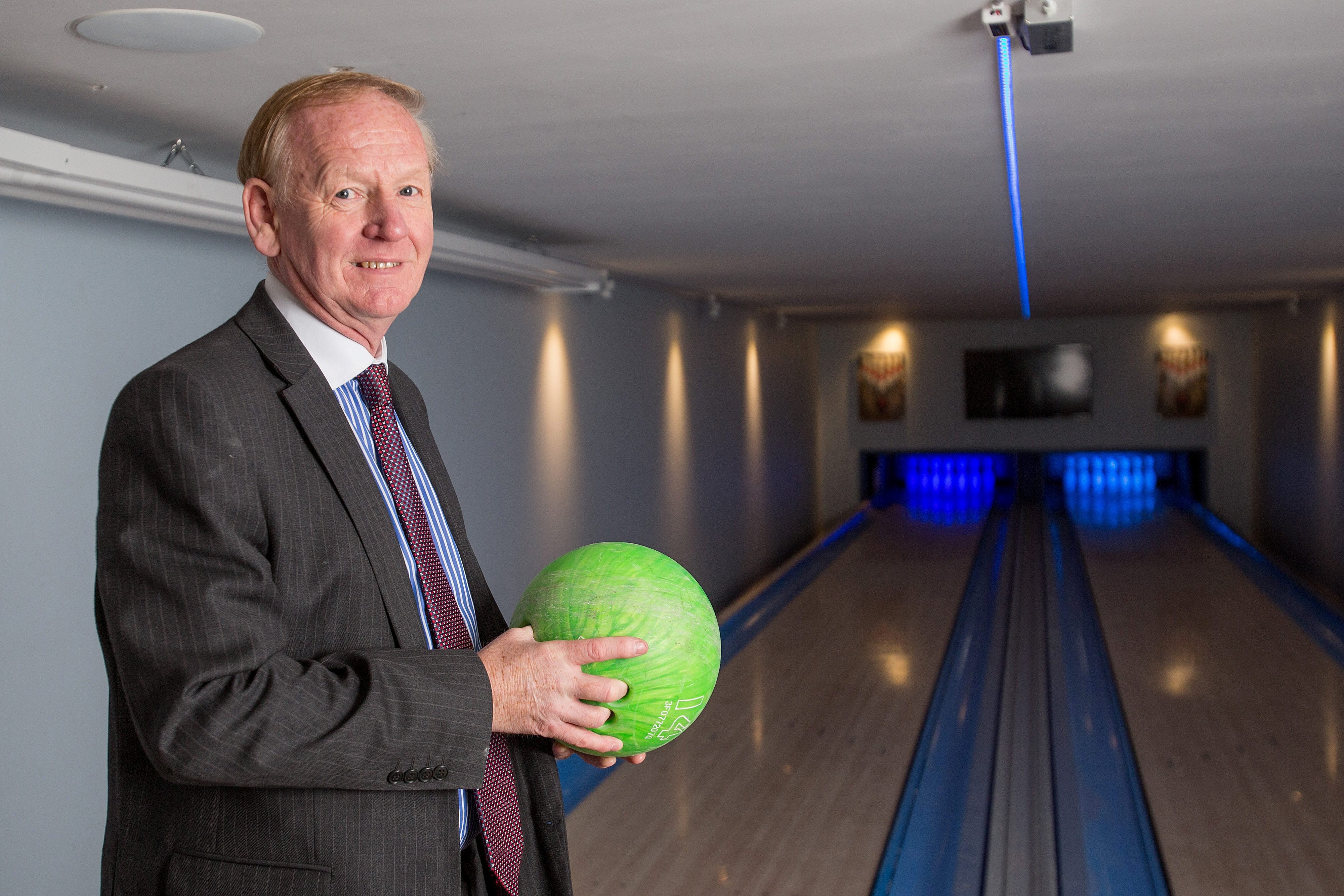 Graham Wildin inside the leisure centre he has built in his back garden