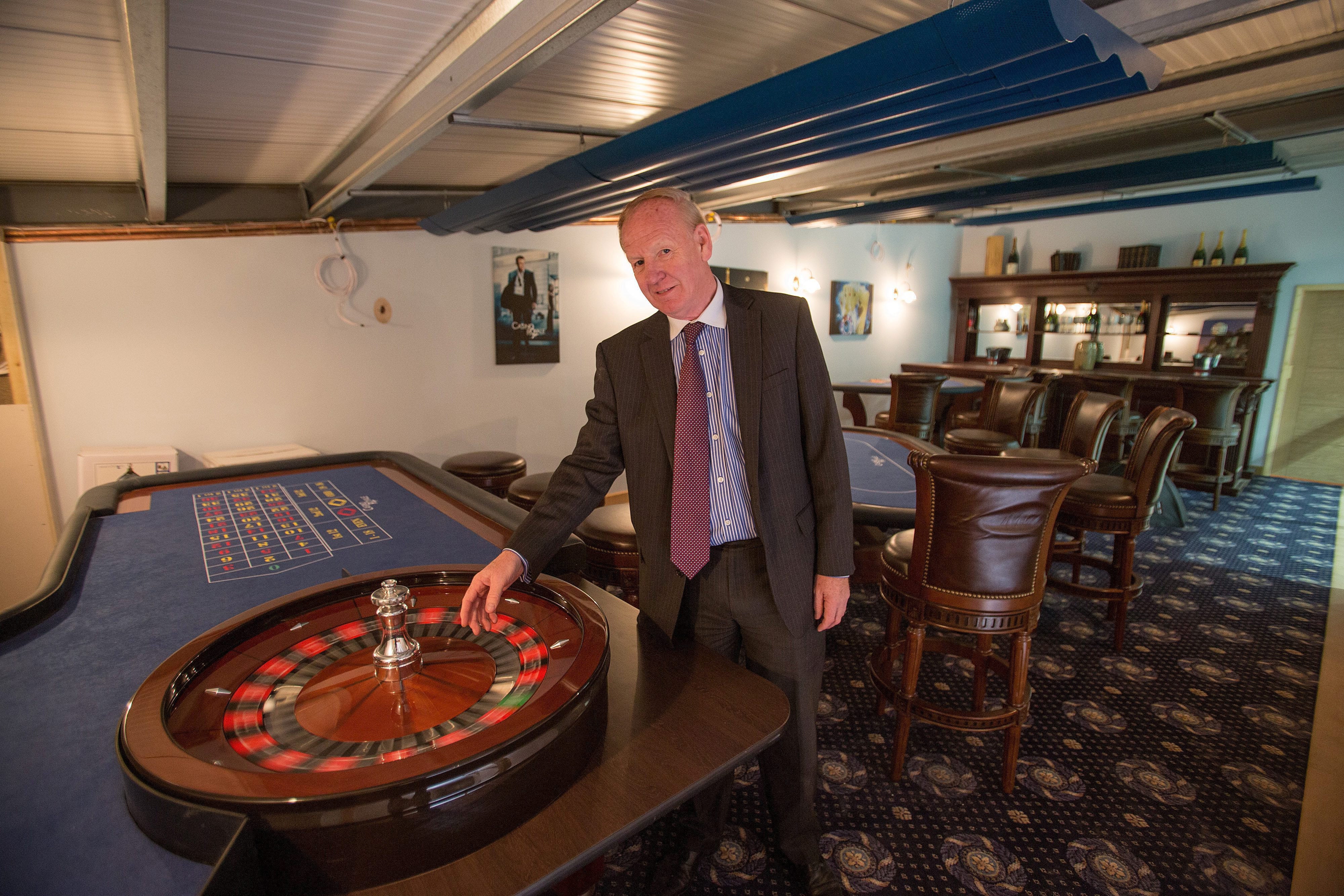 Wildin inside the leisure centre he has built for himself and his family in his back garden