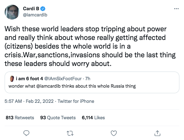 Cardi B on Ukraine