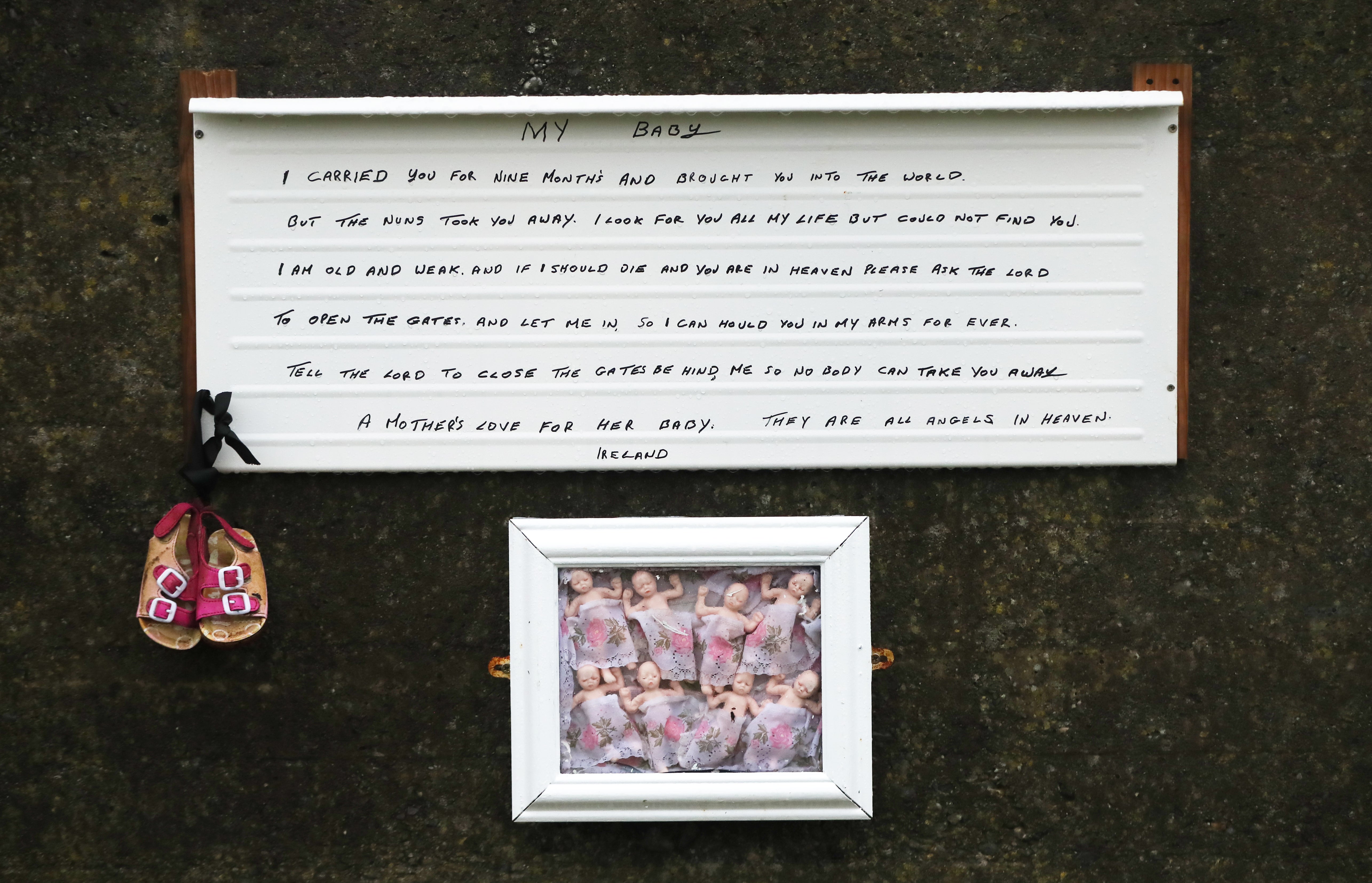 A plaque at the Bon Secours mother and baby home in Tuam (Niall Carson/PA)