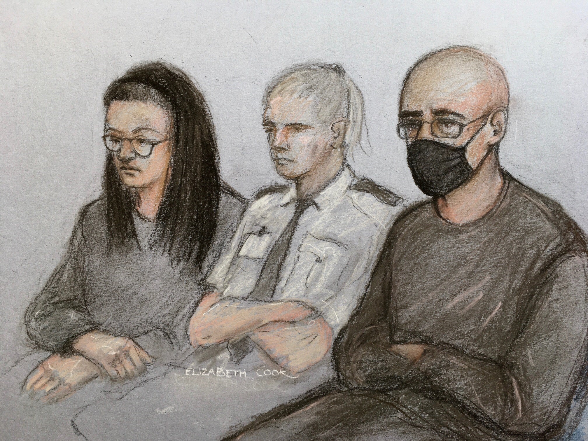 Court artist sketch of Angharad Williamson (Elizabeth Cook/PA)