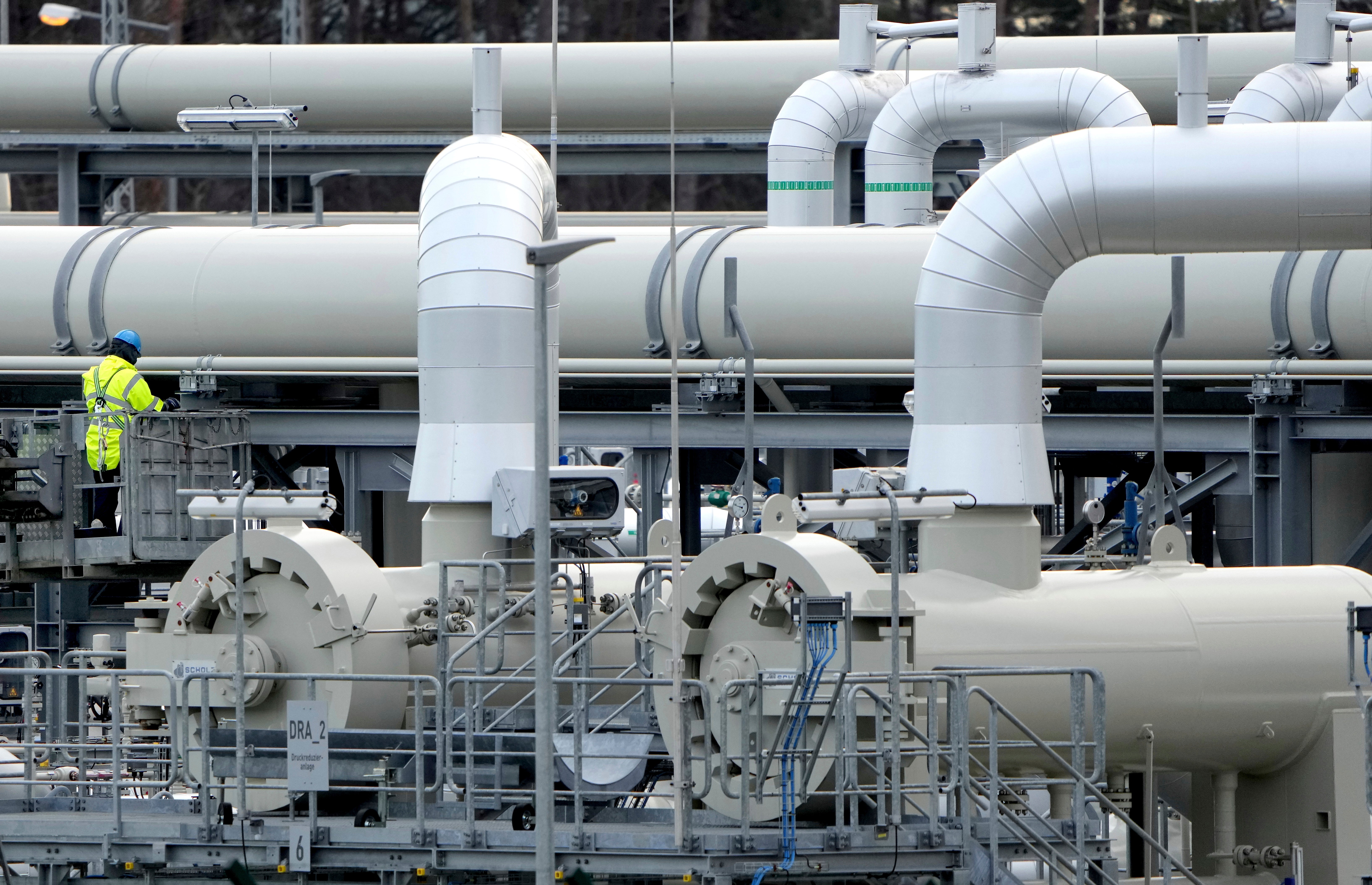 Pipes at the landfall facilities of the 'Nord Stream 2' gas pipline