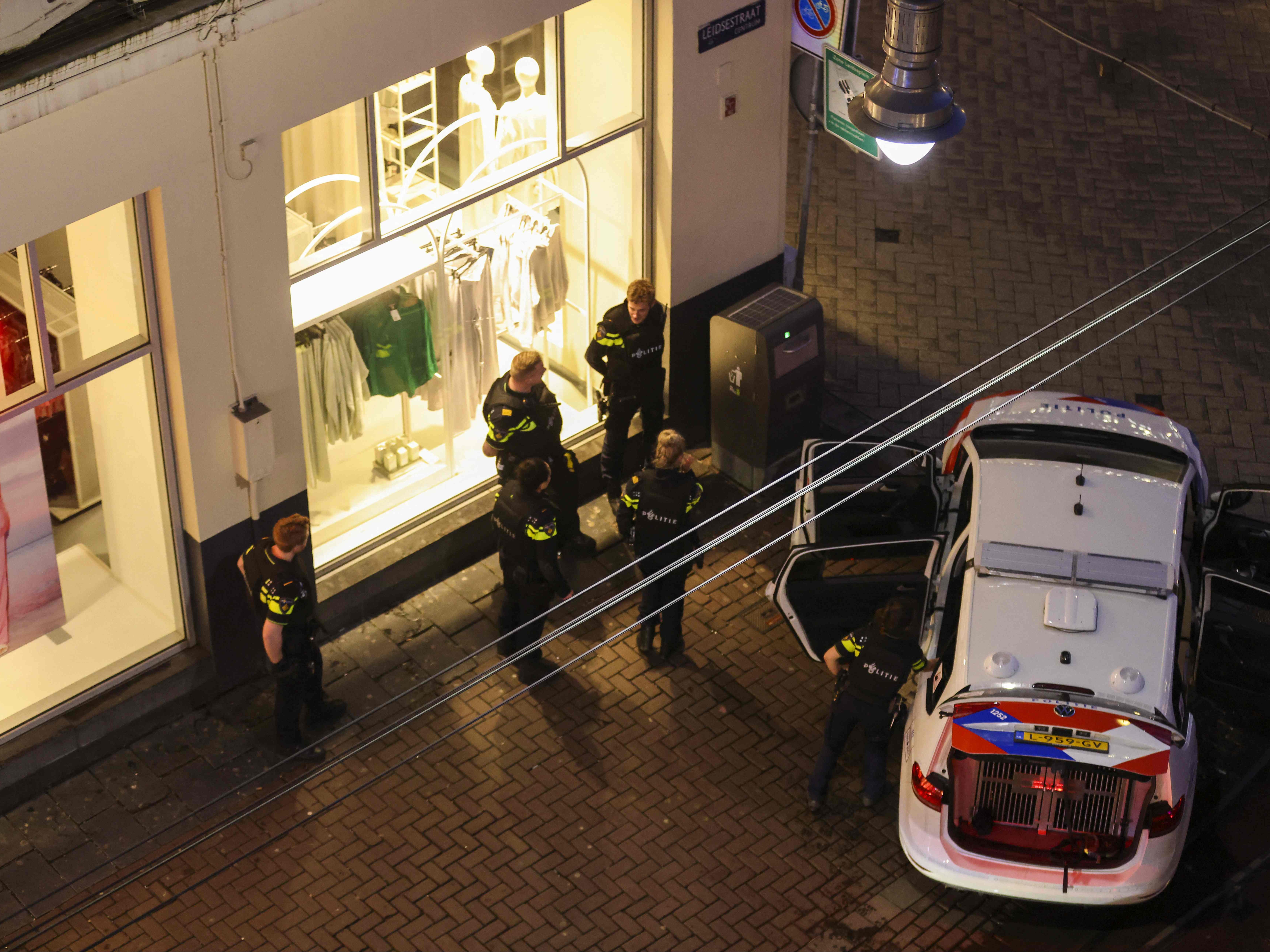 Armed police at the scene in the Leidseplein area of Amsterdam