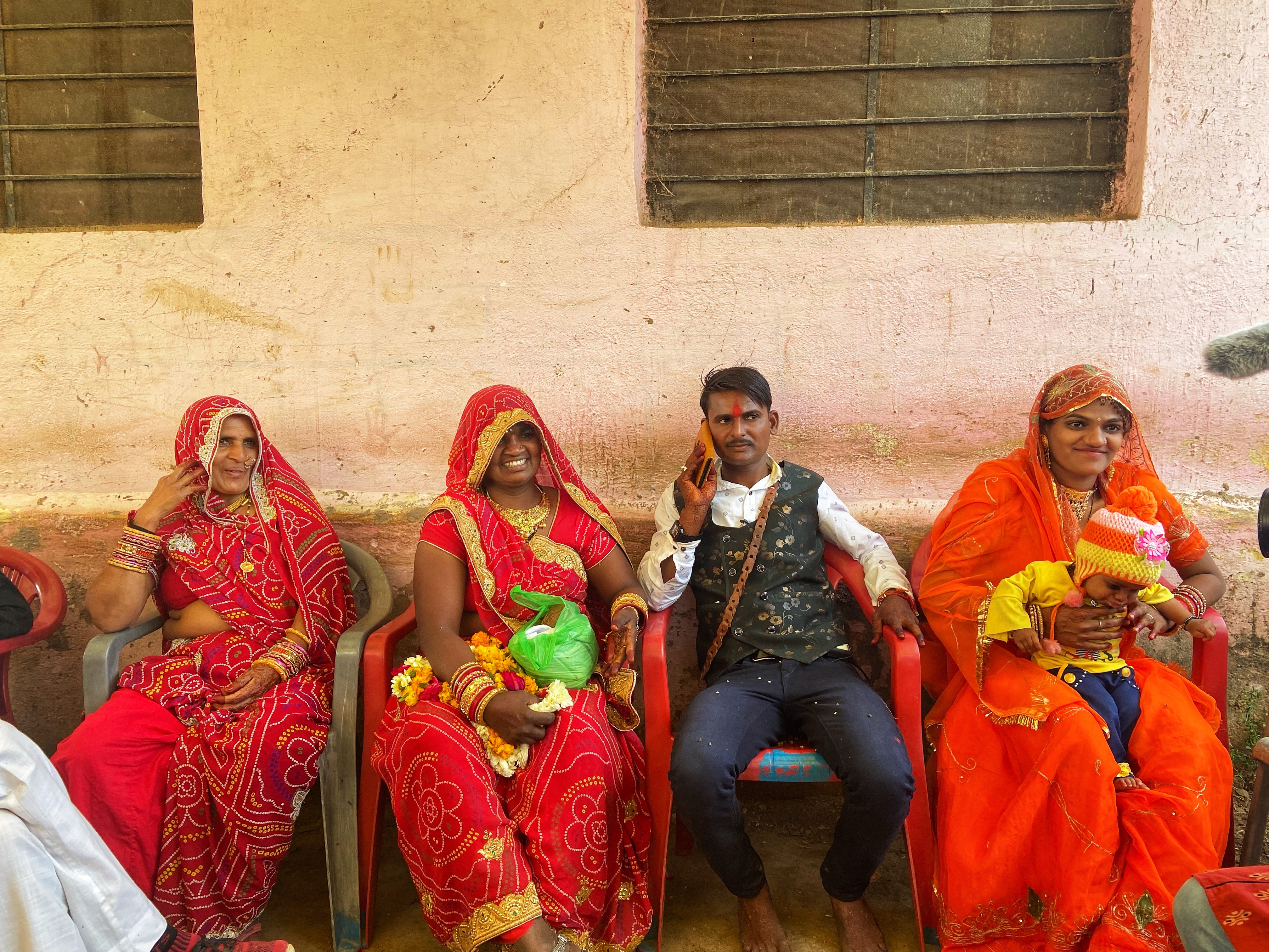 Bairwa with his family at the pre-wedding celebration