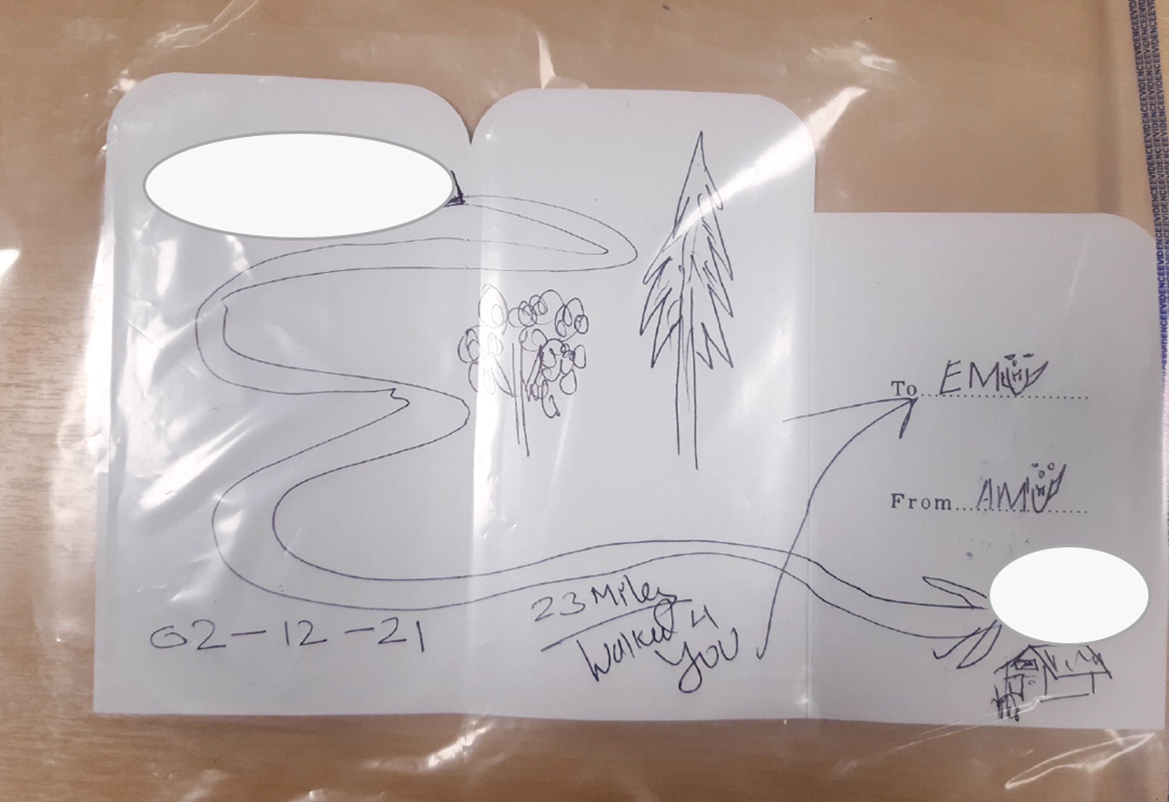 Undated handout photo issued by the Crown Prosecution Service (CPS) of a map illustrating the 23 miles stalker Amrit Magar walked from Edgware, north London, to the home of tennis player Emma Raducanu