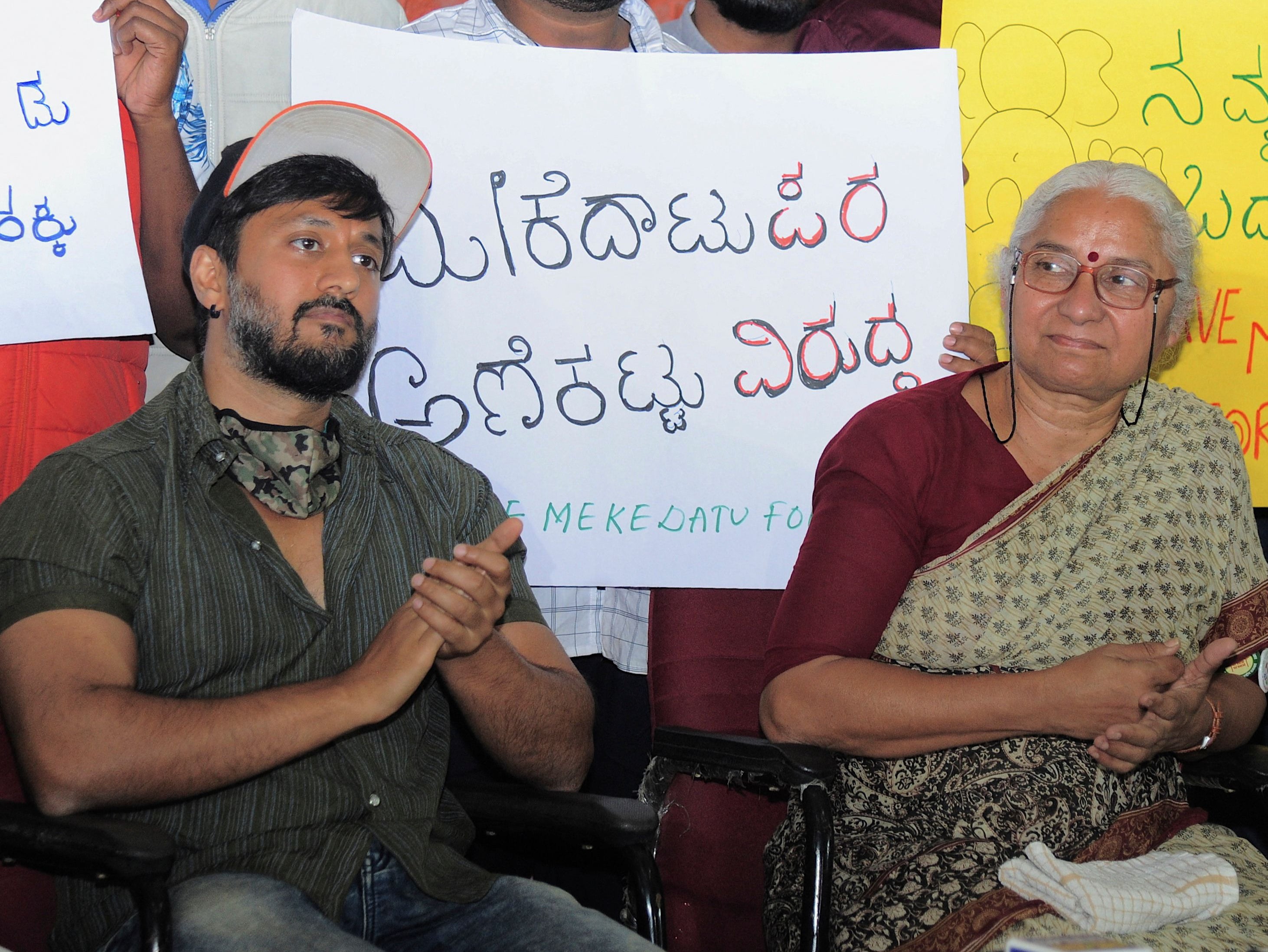 Chetan Kumar (left) was arrested by Karnataka police for tweet that criticised a high court judge