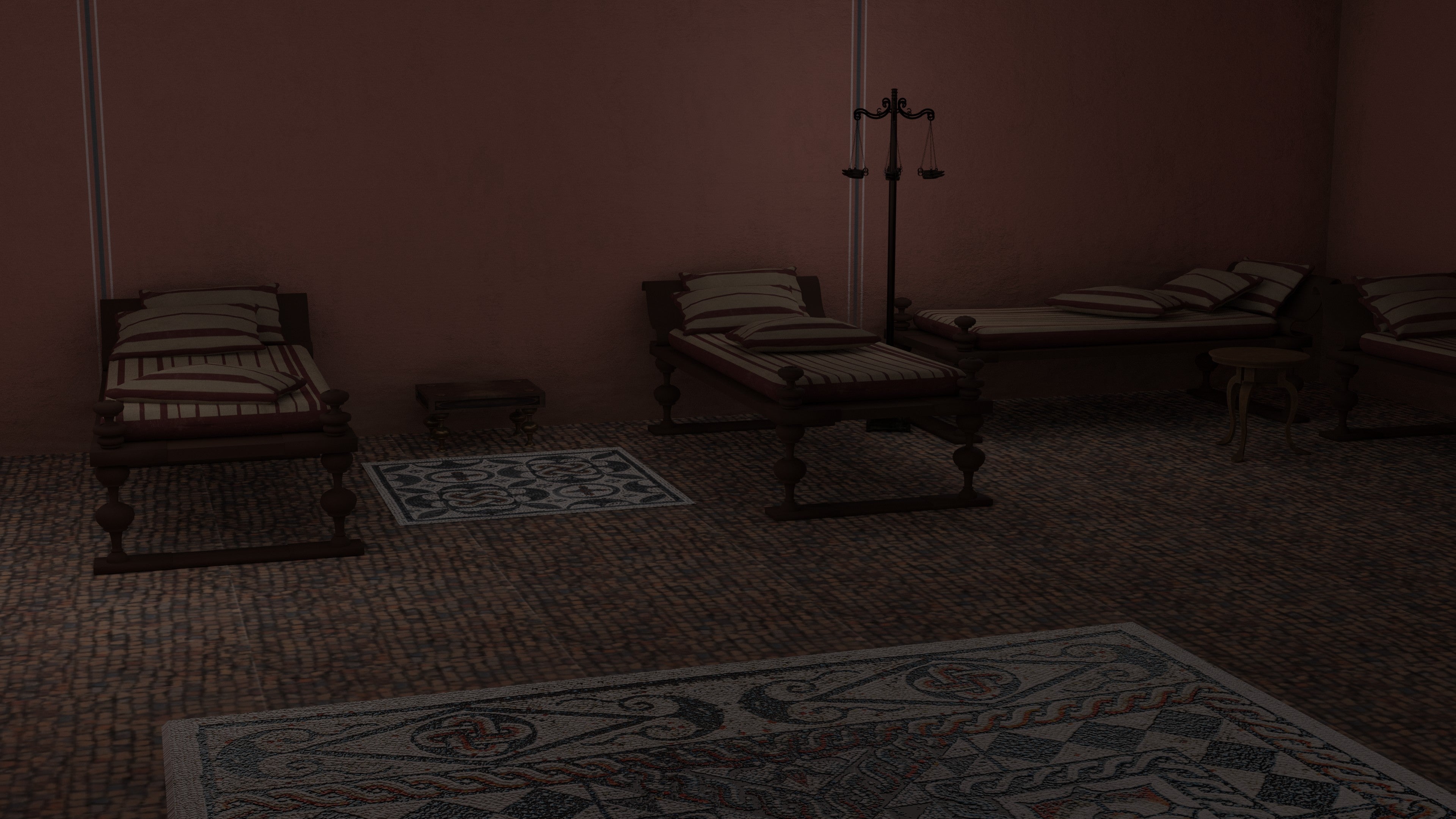 A 3D reconstruction of the room where the mosaic was discovered