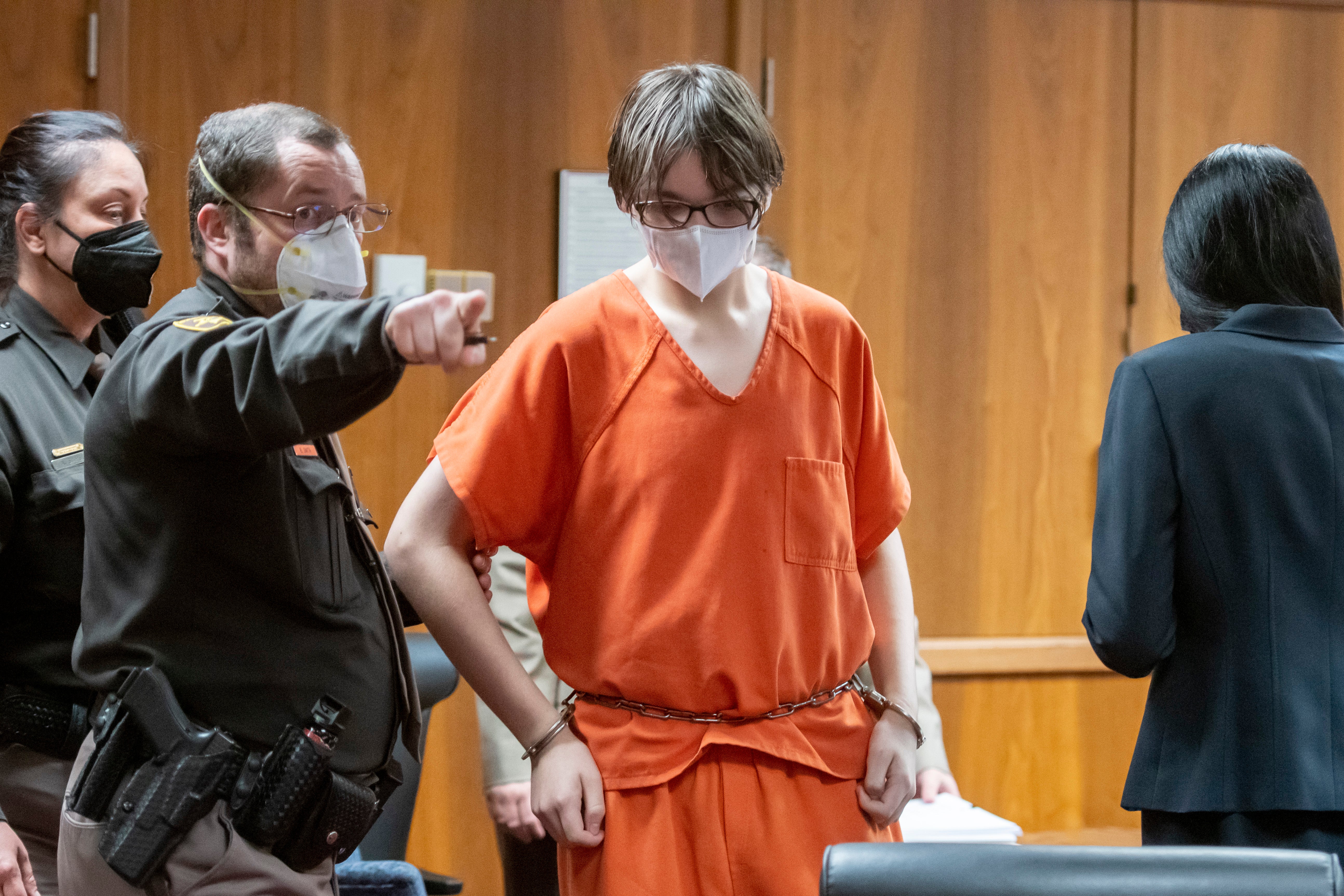 Oxford High School shooting suspect Ethan Crumbley appears in court hearing on 22 February