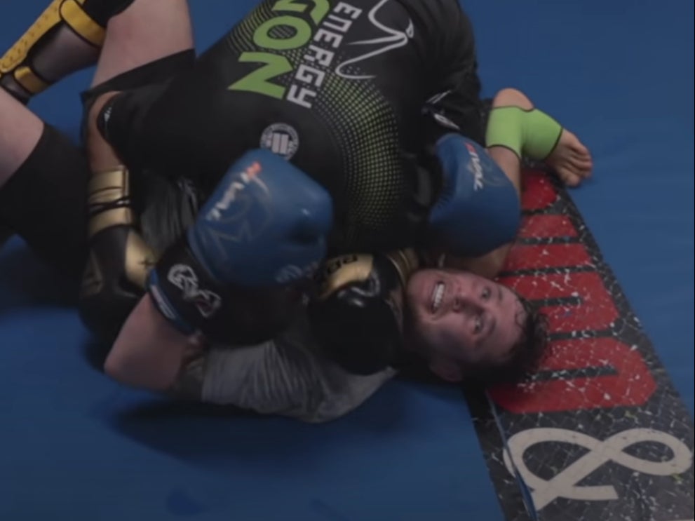 Darren Till after being taken down by Khamzat Chimaev in training