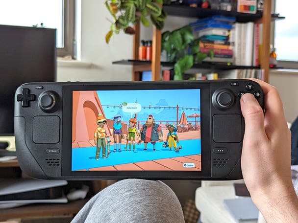 The Steam Deck feels more like a coherent gaming console than its Windows-based rivals (Steve Hogarty/The Independent)