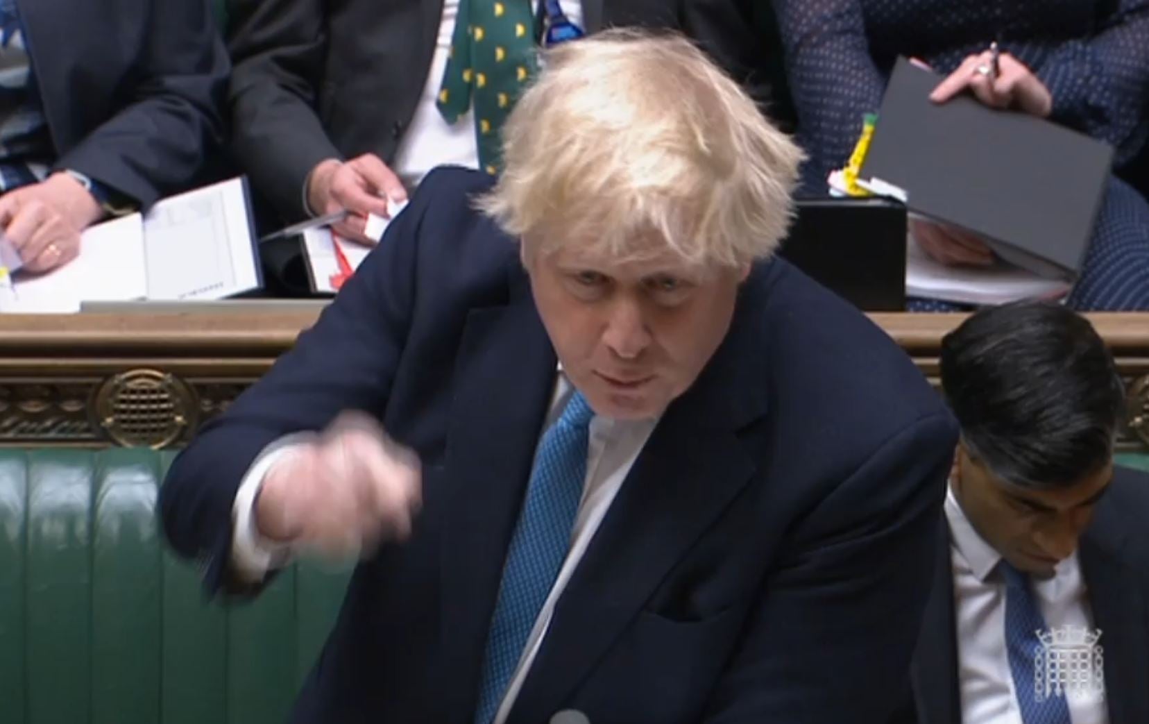 Prime Minister Boris Johnson speaks during Prime Minister’s Questions (House of Commons/PA)