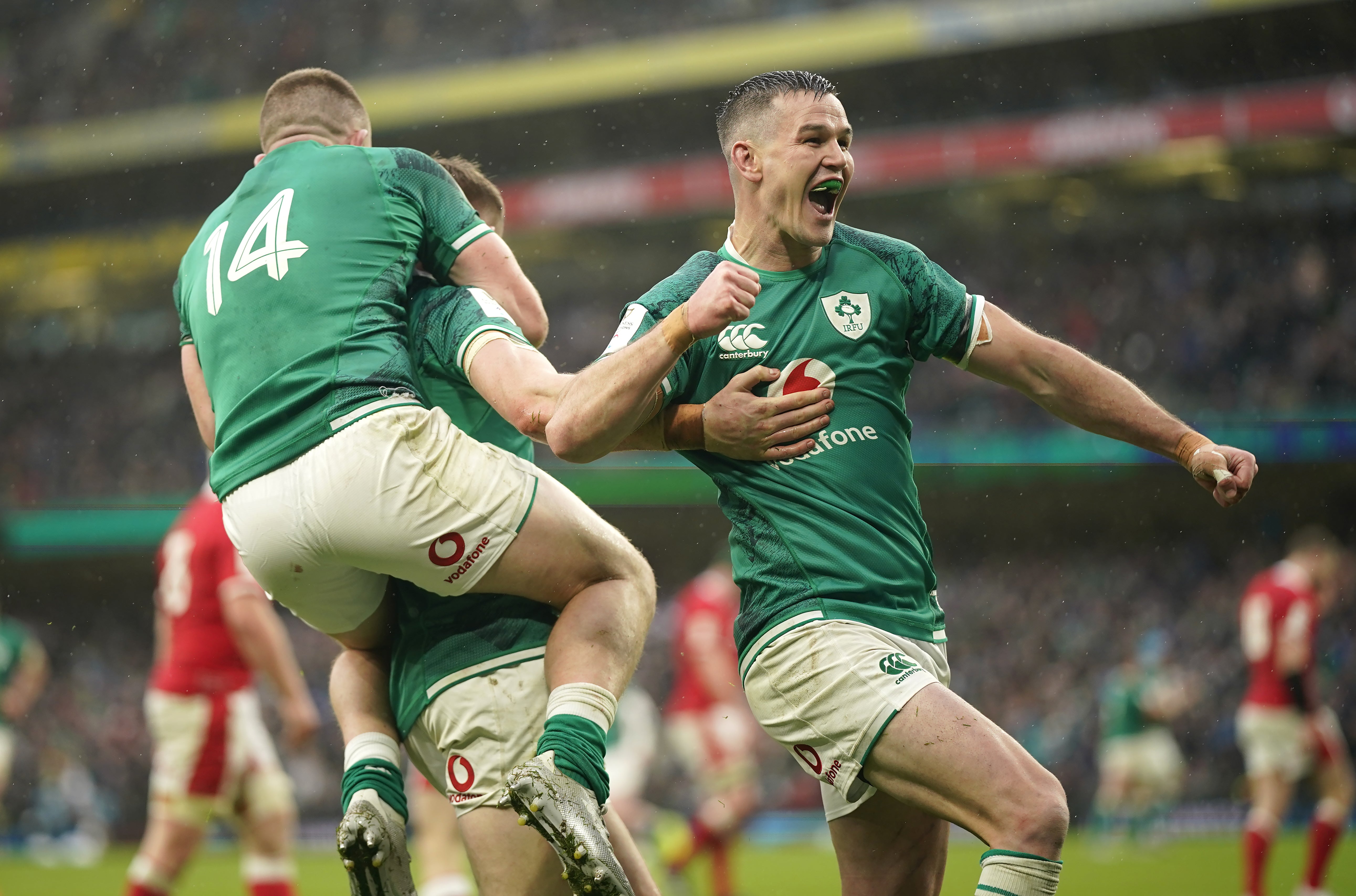 Johnny Sexton, right, helped Ireland begin the 2022 Six Nations with victory over Wales (Niall Carson/PA)