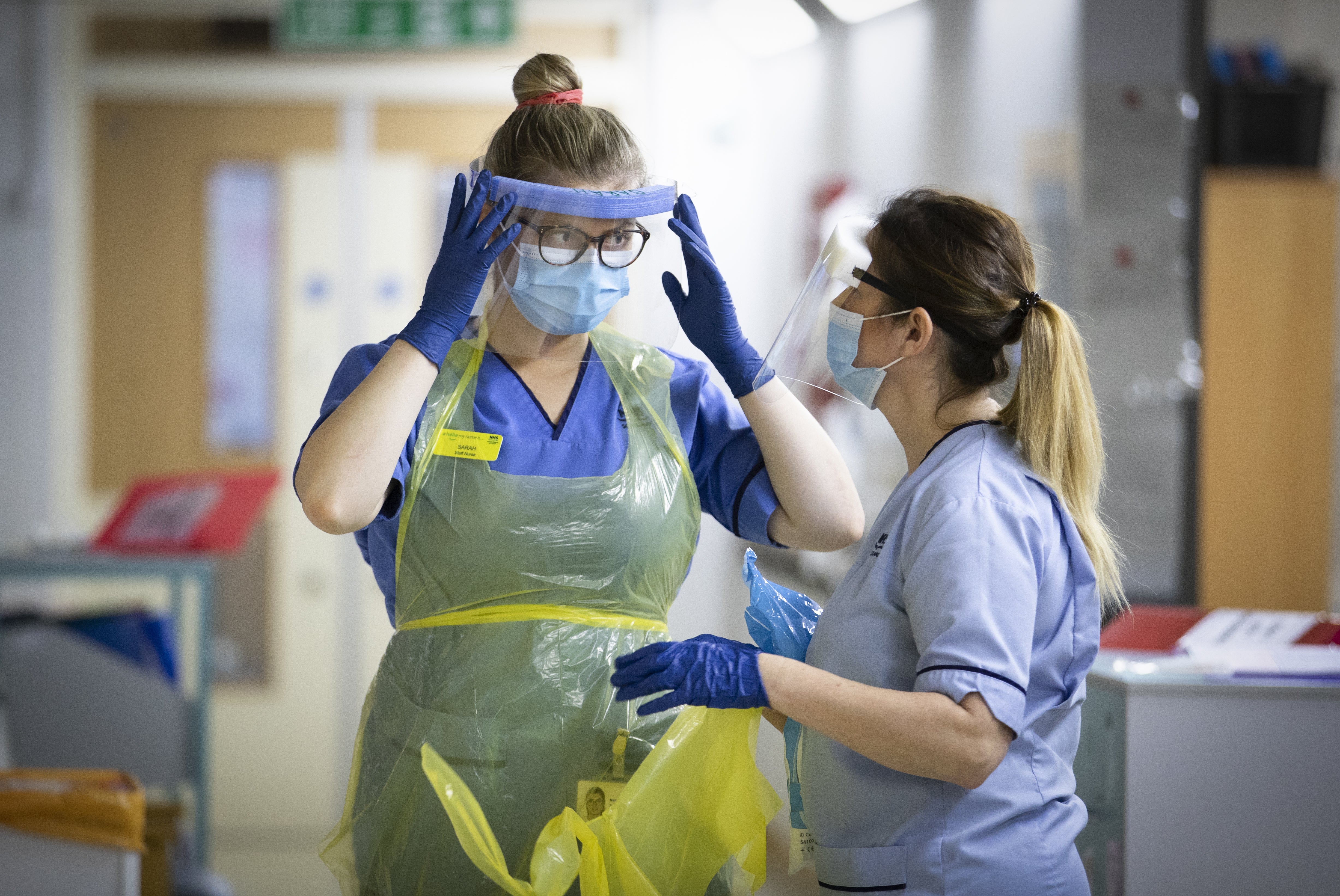 NHS staff with PPE