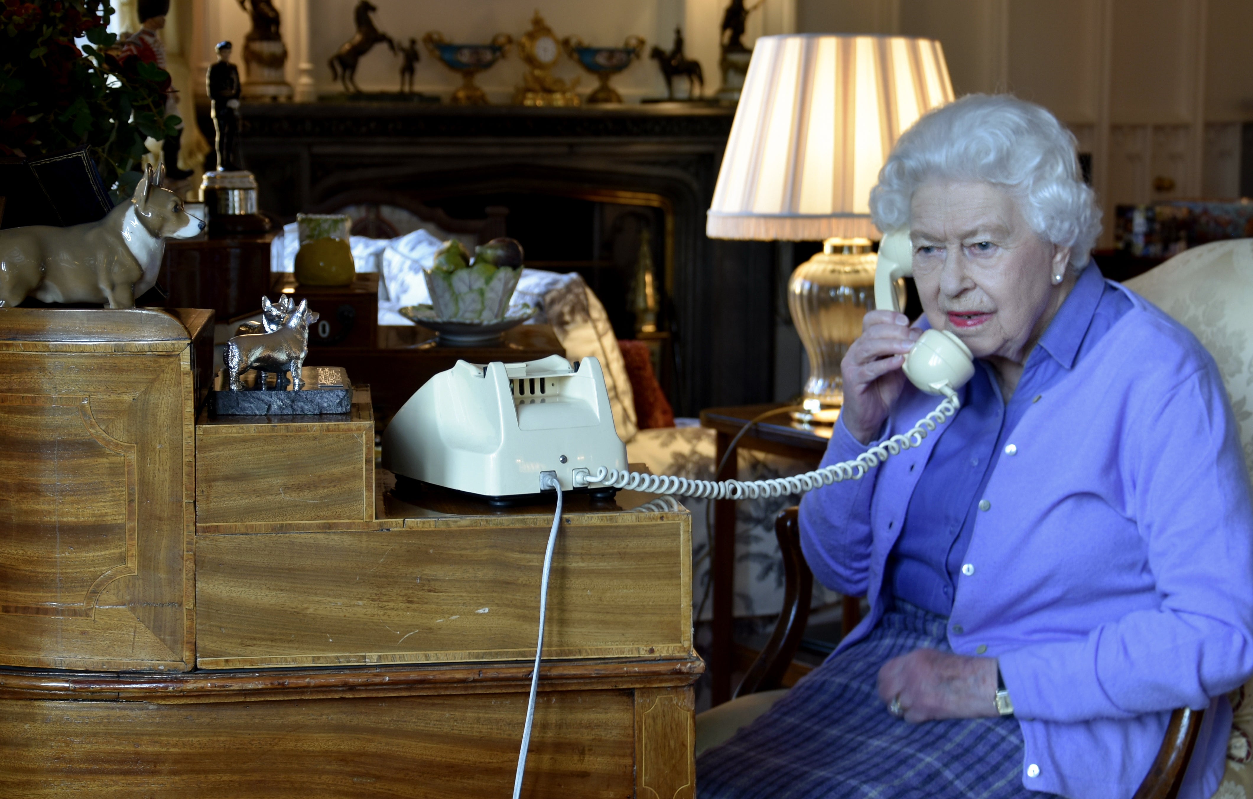 The Queen speaking to Mr Johnson from Windsor Castle in 2020 during the pandemic (Buckingham Palace/PA)