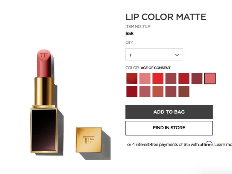 Tom Ford faces backlash over lipstick shade names