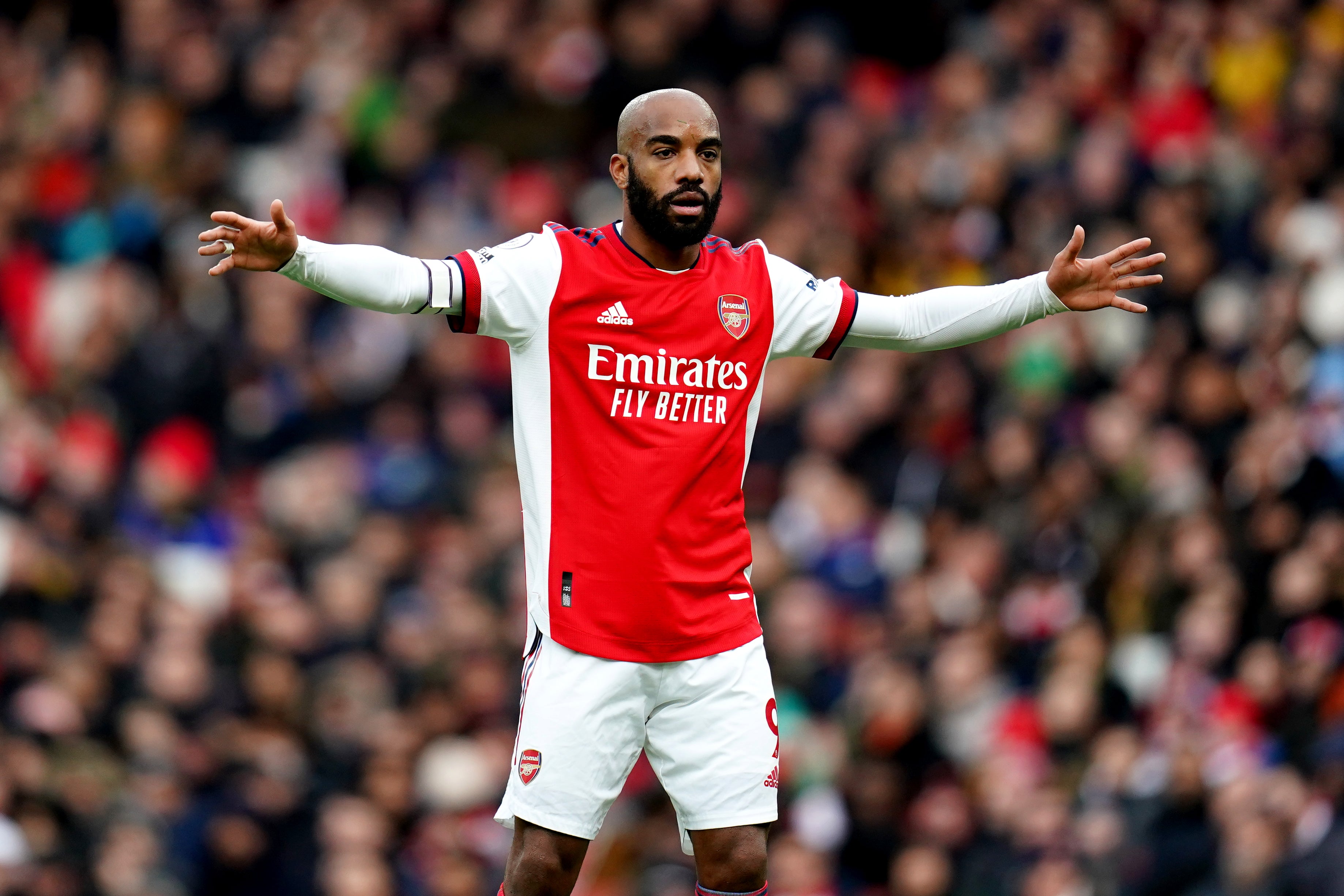 Alexandre Lacazette might have to make way if Mikel Arteta decides to change formation (John Walton/PA)