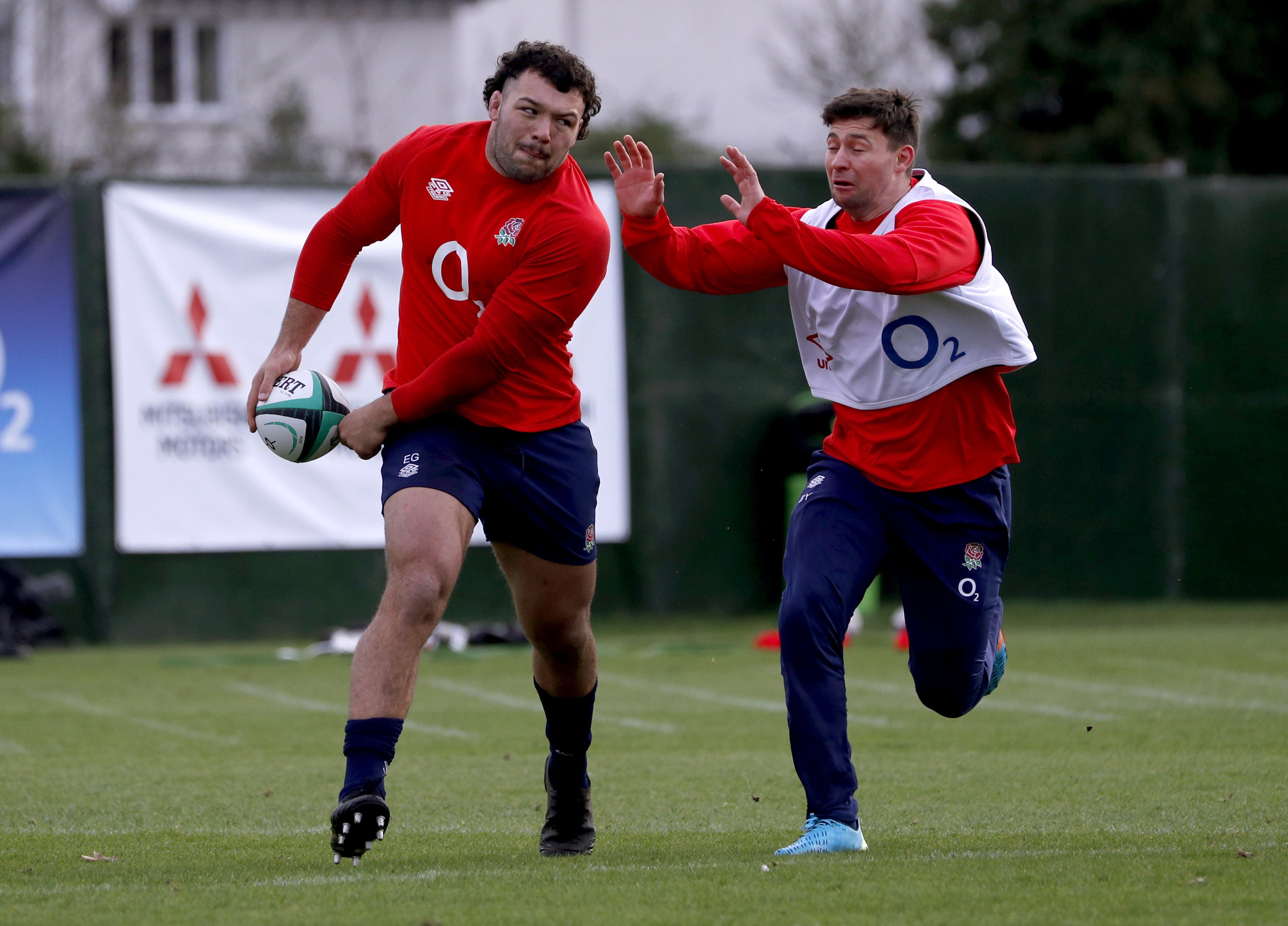 England’s Ellis Genge (left) and Ben Youngs during a training session (Adrian Dennis/PA)