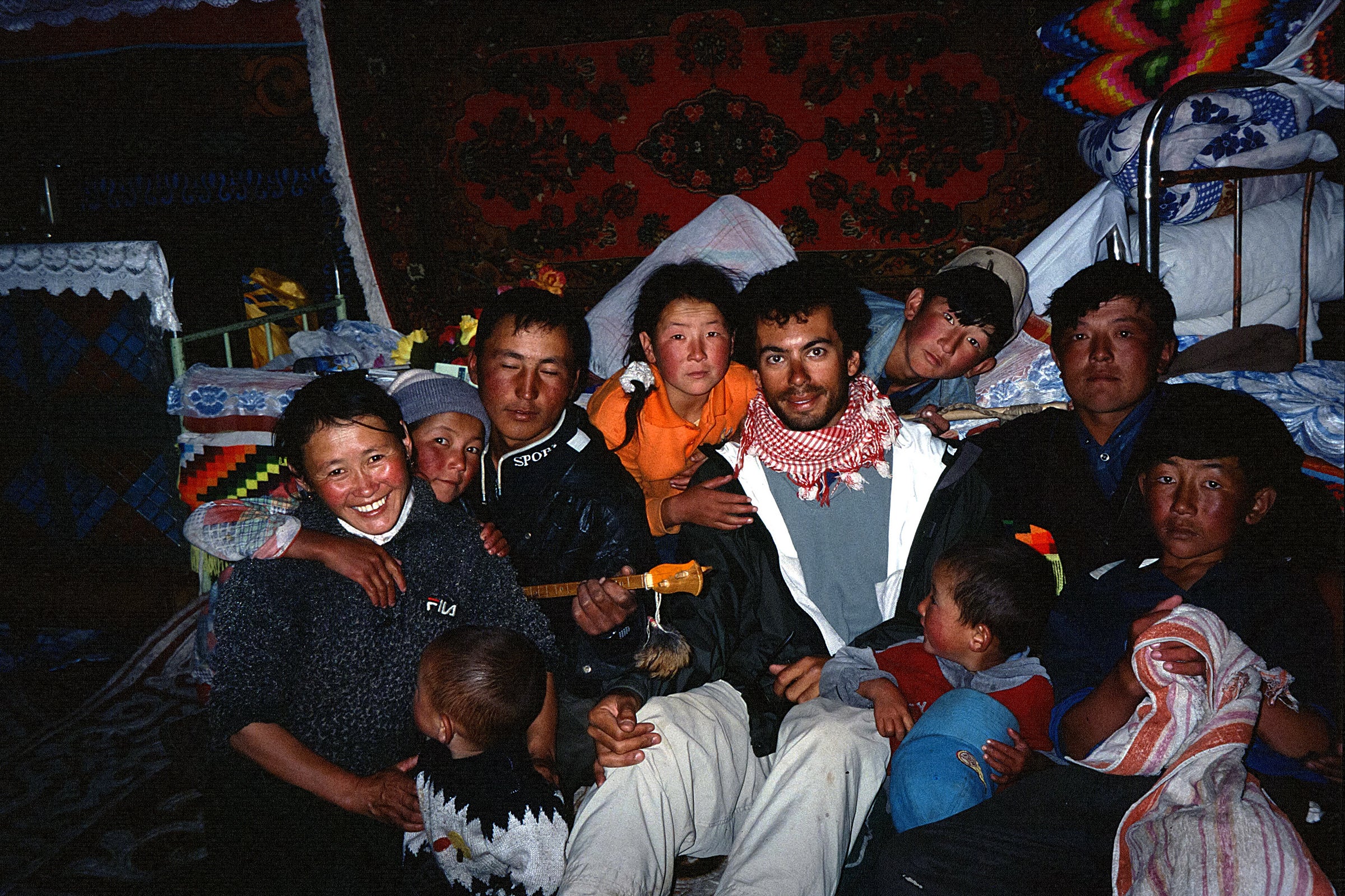 Benanav in a ger in Western Mongolia, where he trekked solo for three weeks along the Altai Mountains in 2002