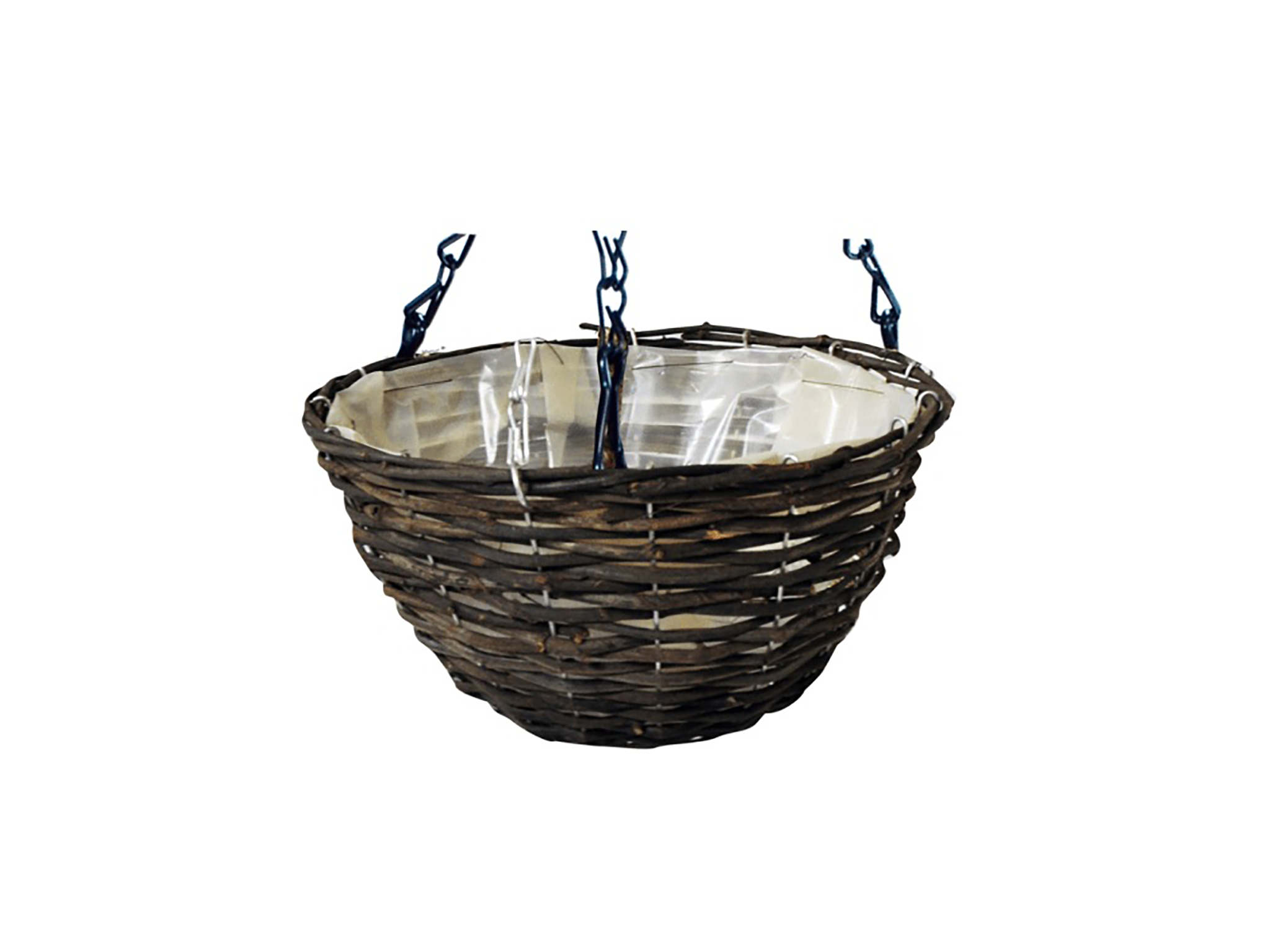 set of two rattan hanging baskets