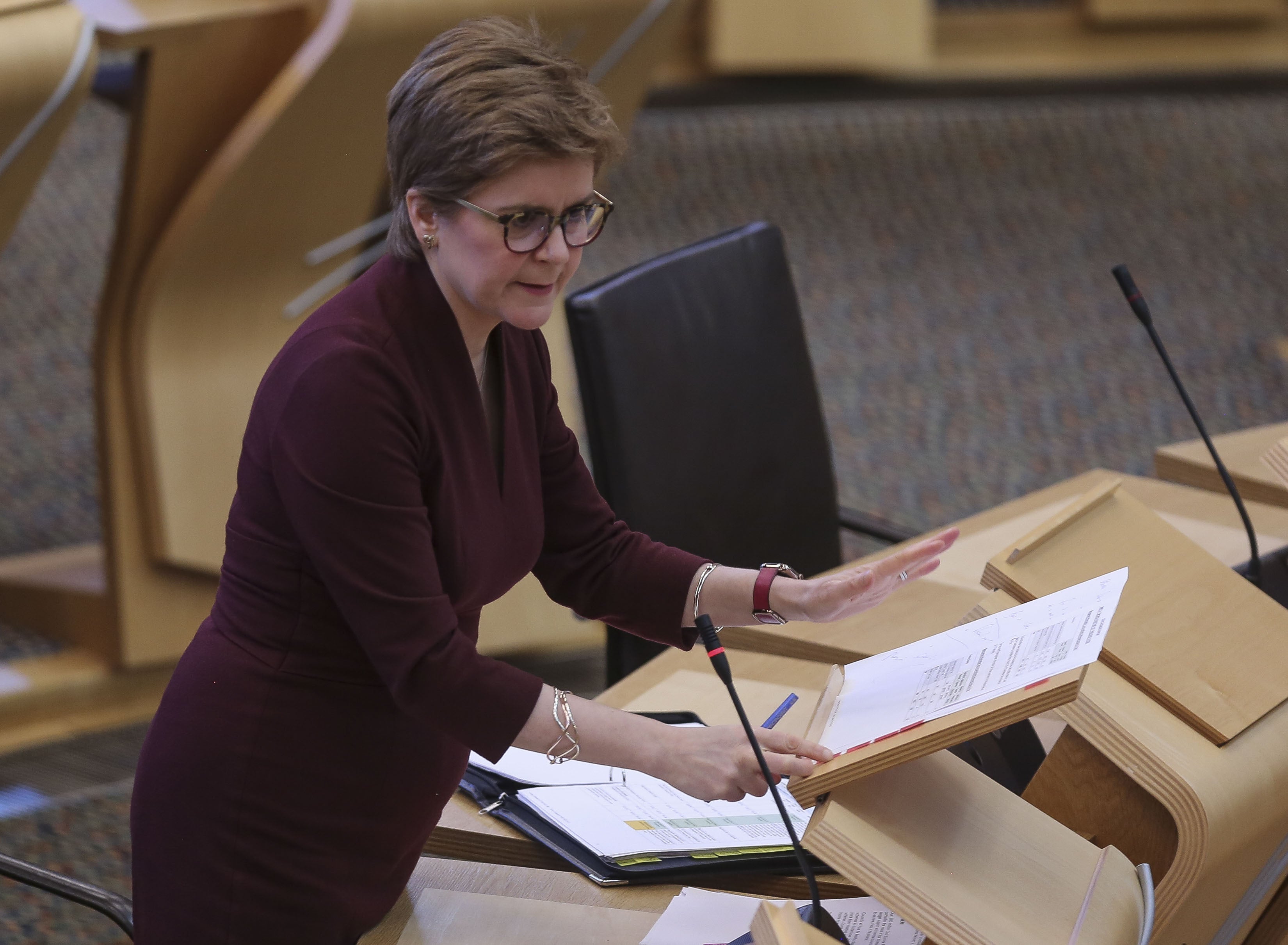 The First Minister was pushed on the report from Audit Scotland during First Minister’s Questions (Fraser Bremner/Scottish Daily Mail/PA)