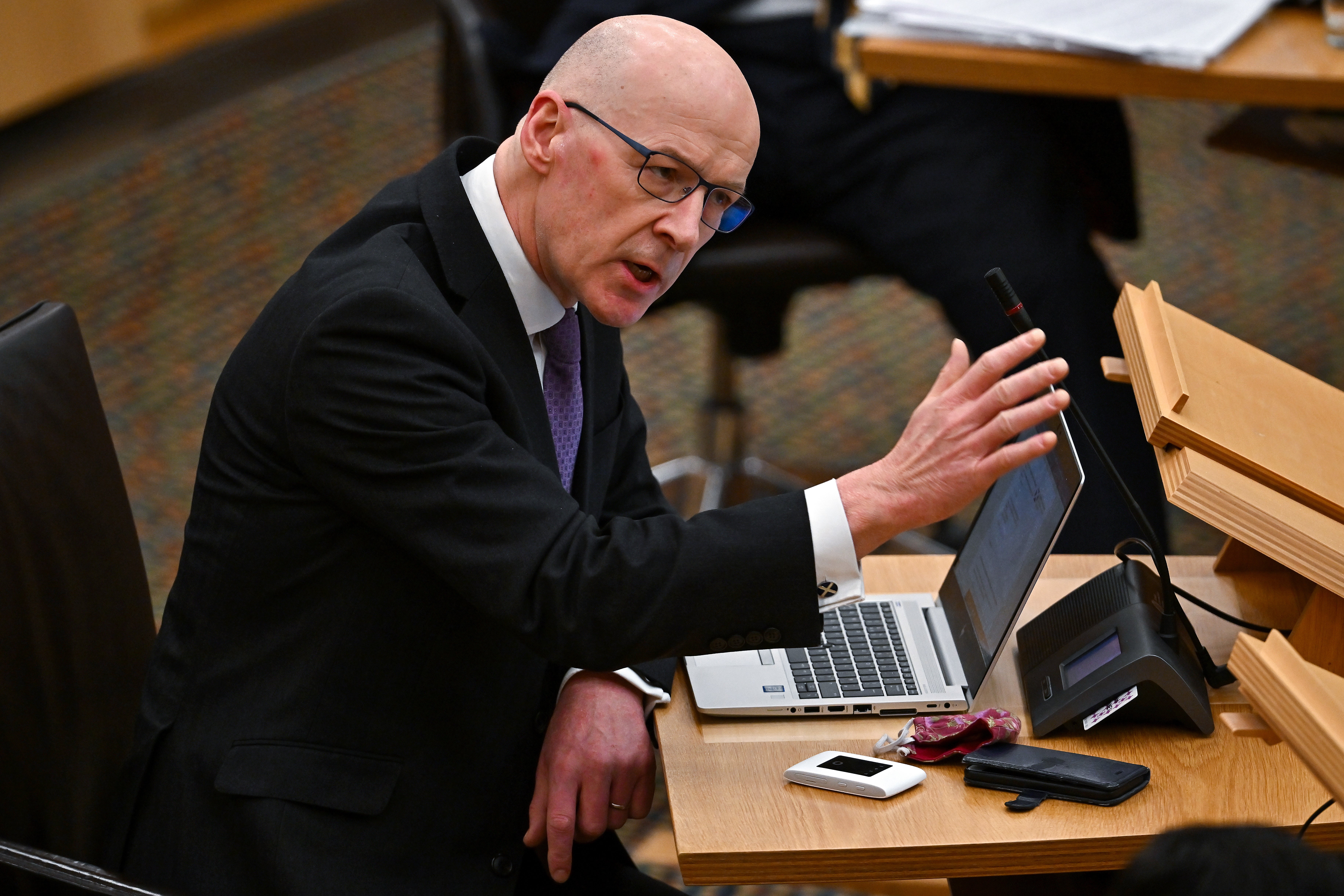 John Swinney was speaking during the Covid-19 Recovery Committee on Thursday (Jeff J Mitchell/PA)