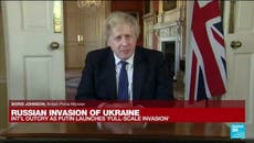 Boris Johnson brands Putin ‘the Russian dictator’ as he condemns attack on Ukraine