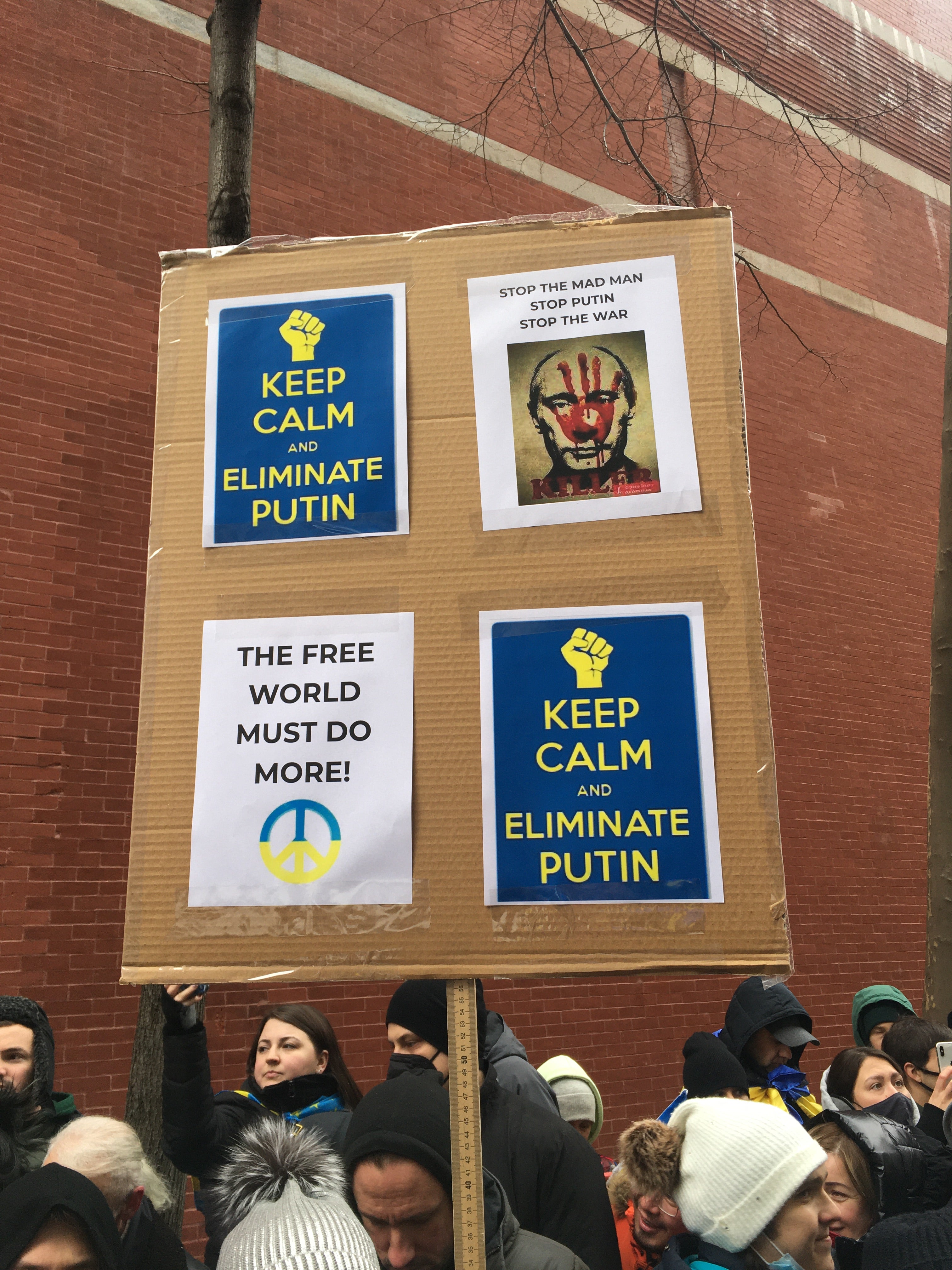 Anger towards Russian president Vladimir Putin was palpable at the protest in Manhattan on Thursday