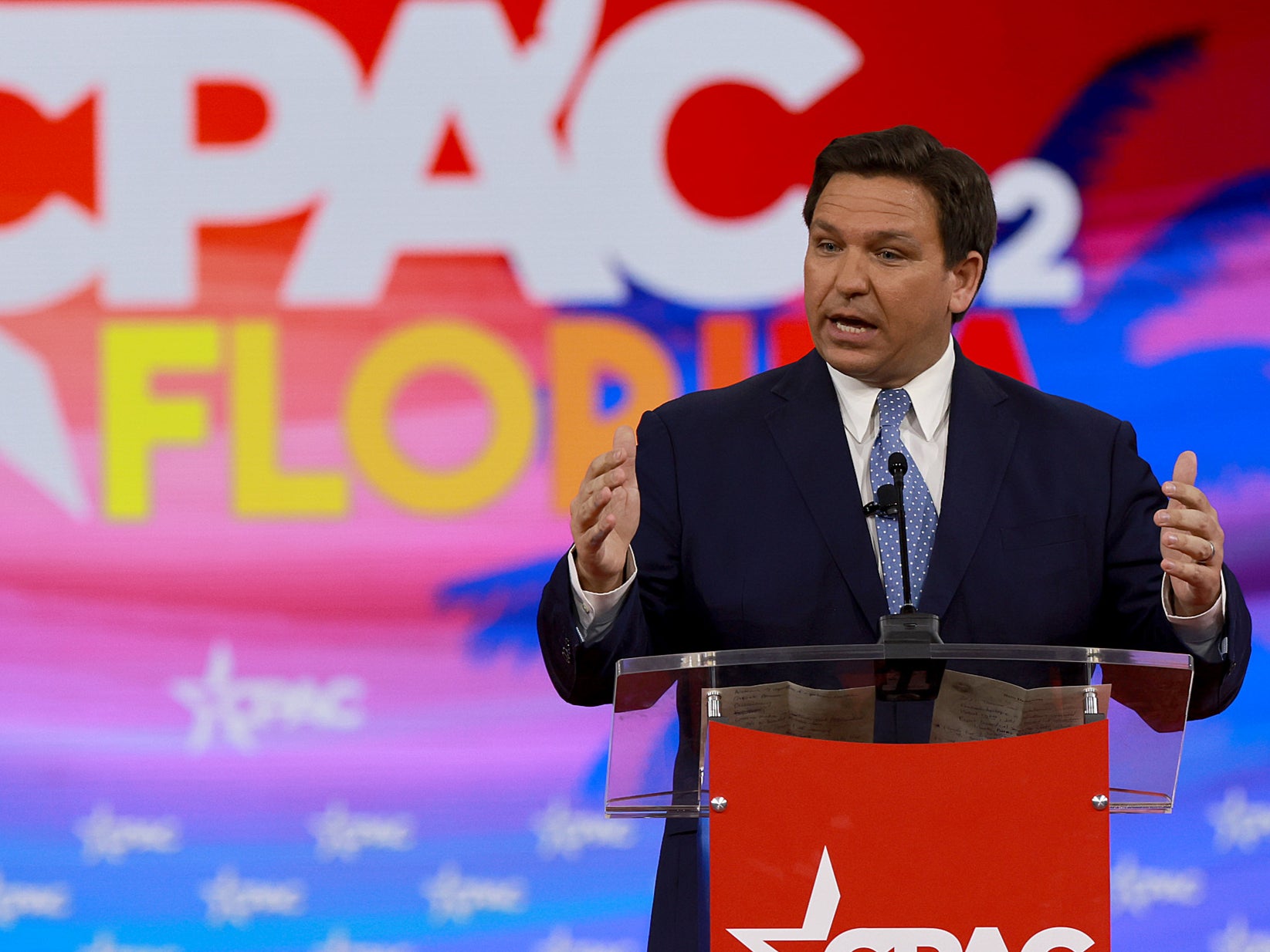 Florida Gov. Ron DeSantis speaks at the Conservative Political Action Conference 2022