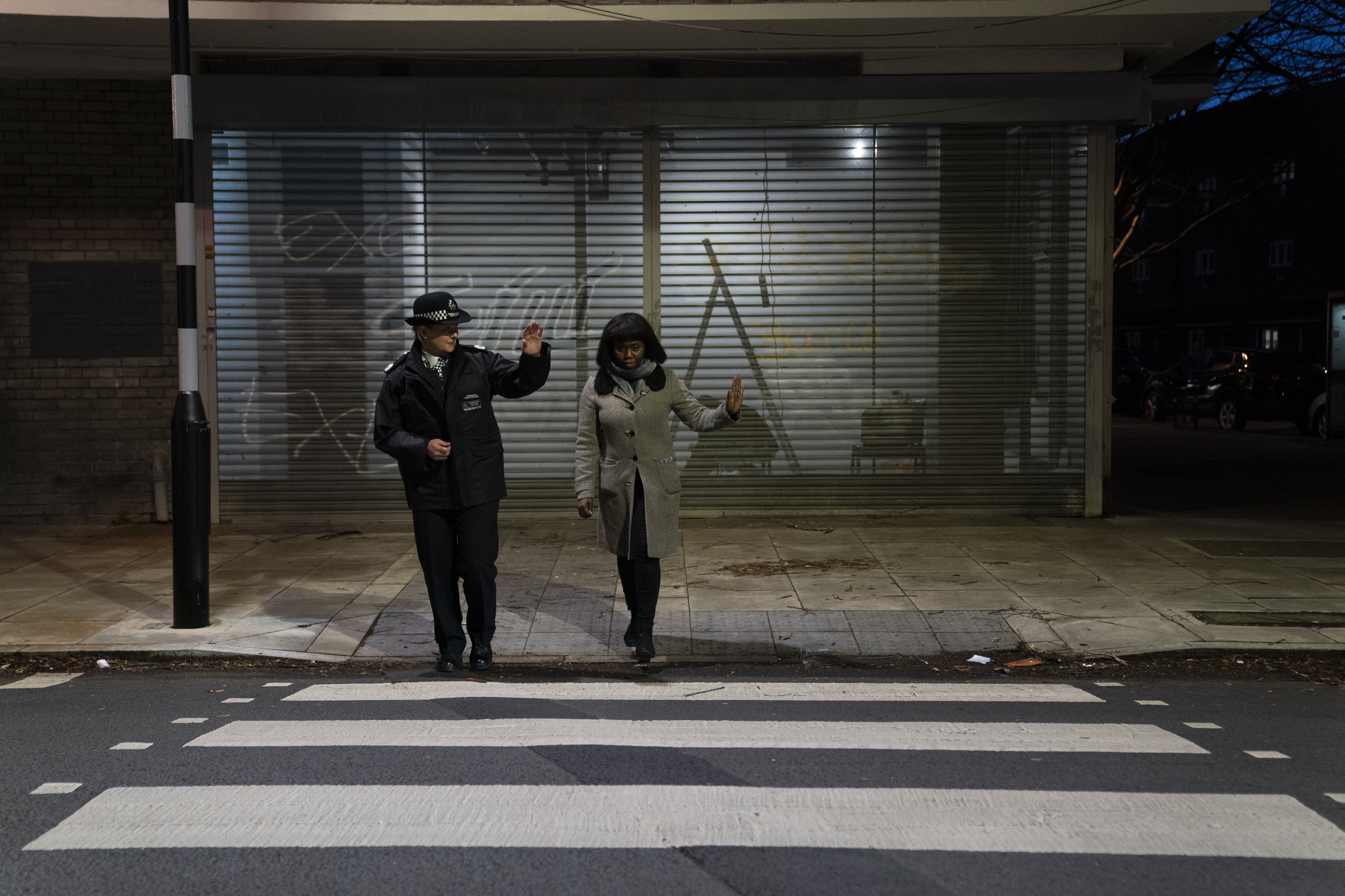 Met Commander Rachel Williams (left) and Councillor Evelyn Akoto during a “walk and talk” in Peckham, south London (Kirsty O’Connor/PA)