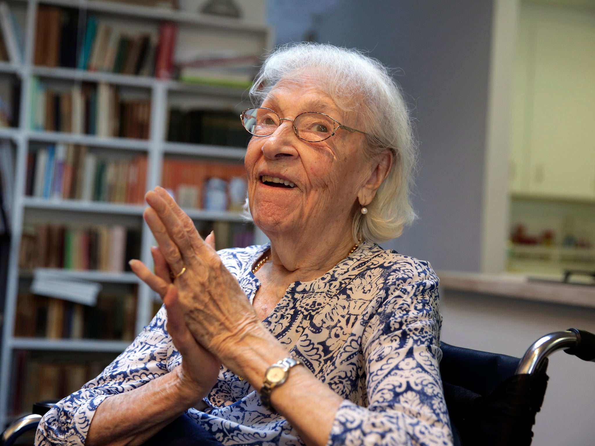 Herrera pictured just before her 100th birthday, in 2015