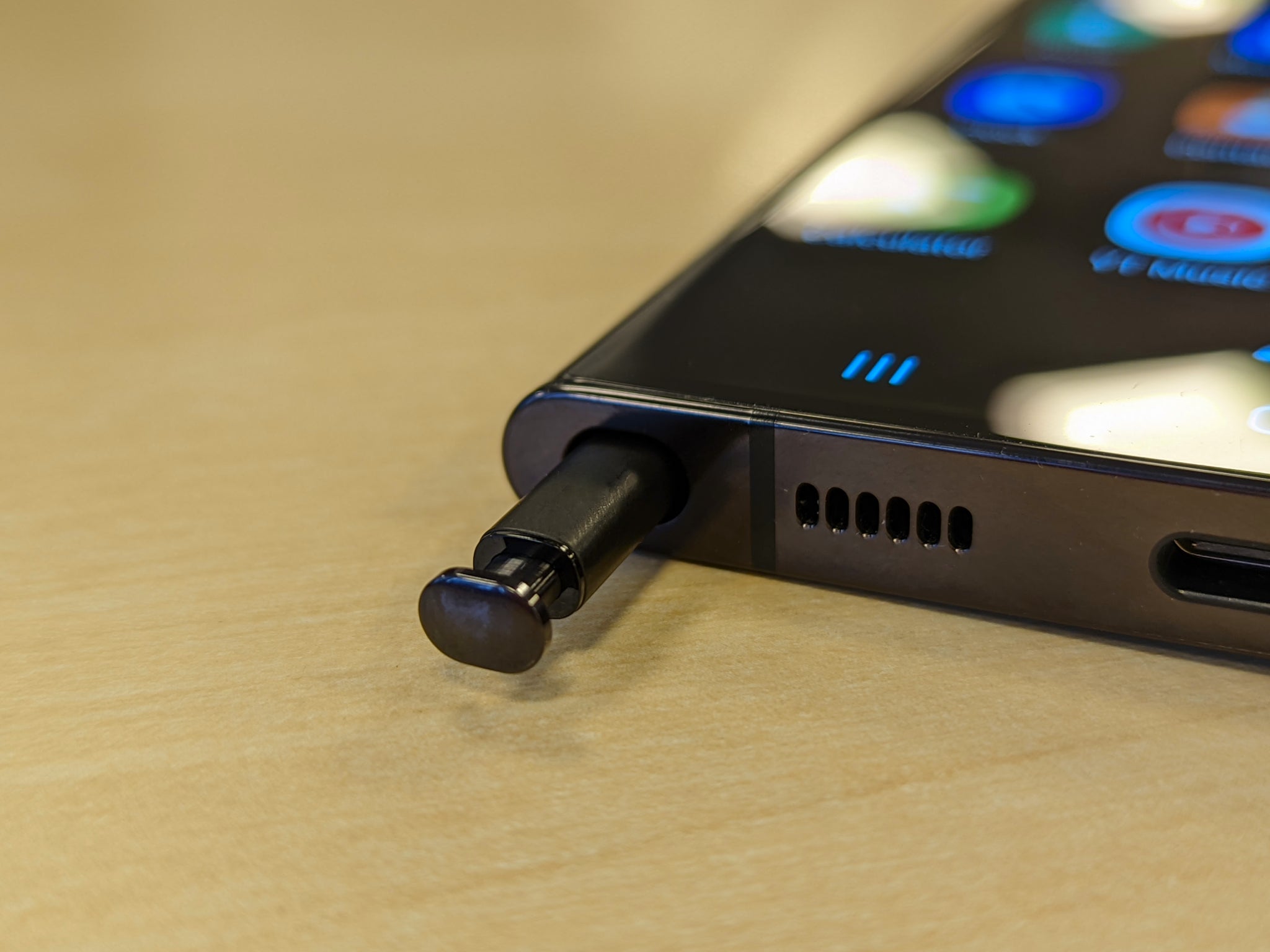 The stylus is now housed in the body of the device and slots neatly into place