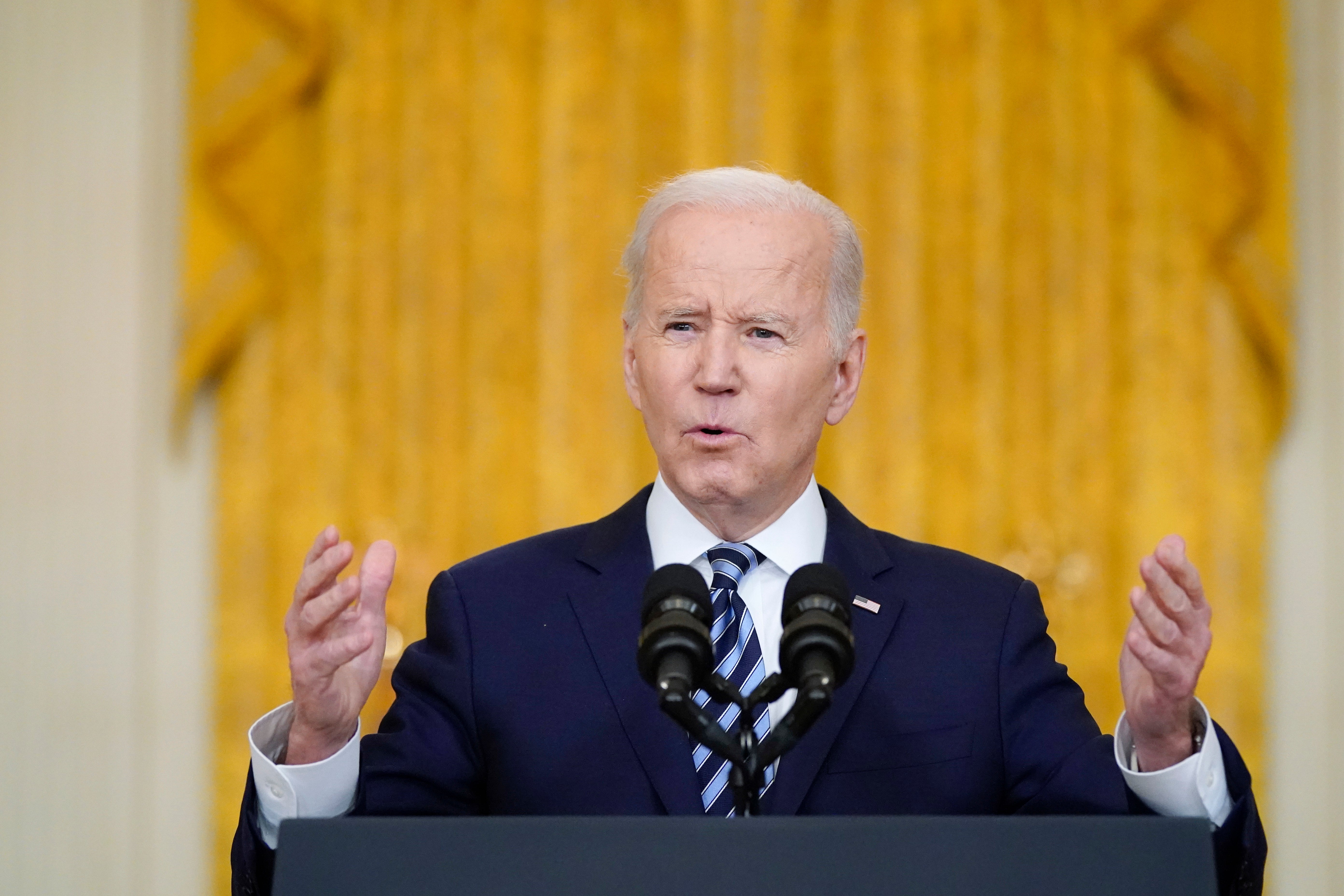 President Joe Biden unveiling a series of sanctions on Thursday