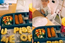 Mother’s ‘mean’ message to toddler spelled out in food sparks debate