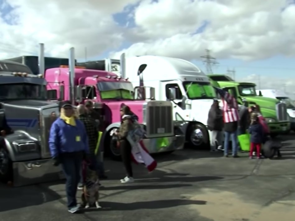 What is the secret group funding the US truckers? 