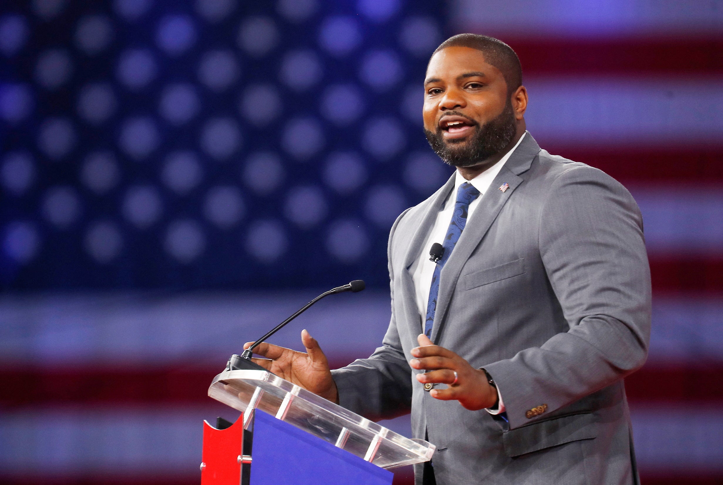 Republican U.S. Rep. Byron Donalds gives a speech at the Conservative Political Action Conference (CPAC) in Orlando, Florida, U.S. February 25, 2022. REUTERS/Octavio Jones