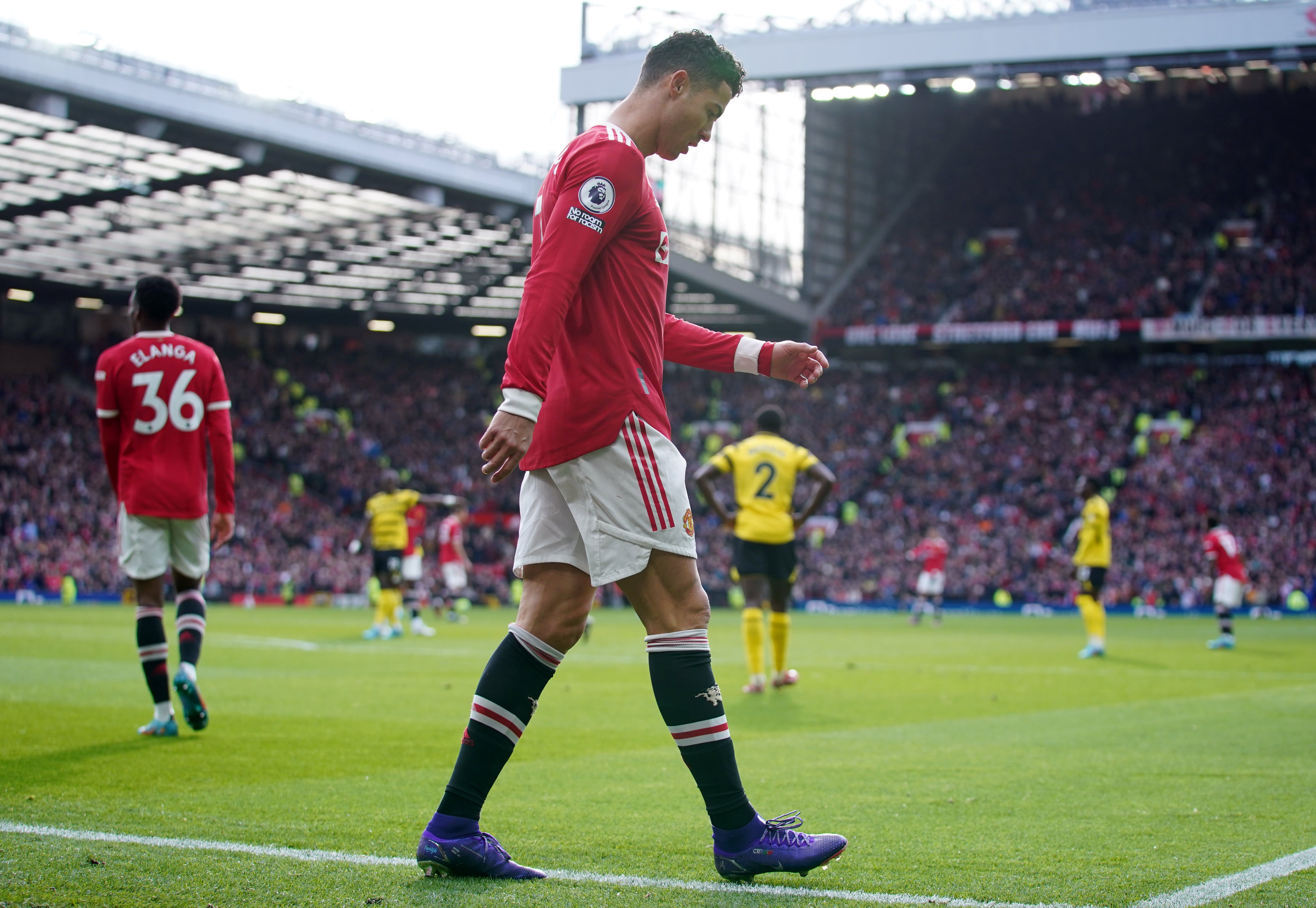 Cristiano Ronaldo was also dejected after missing a chance