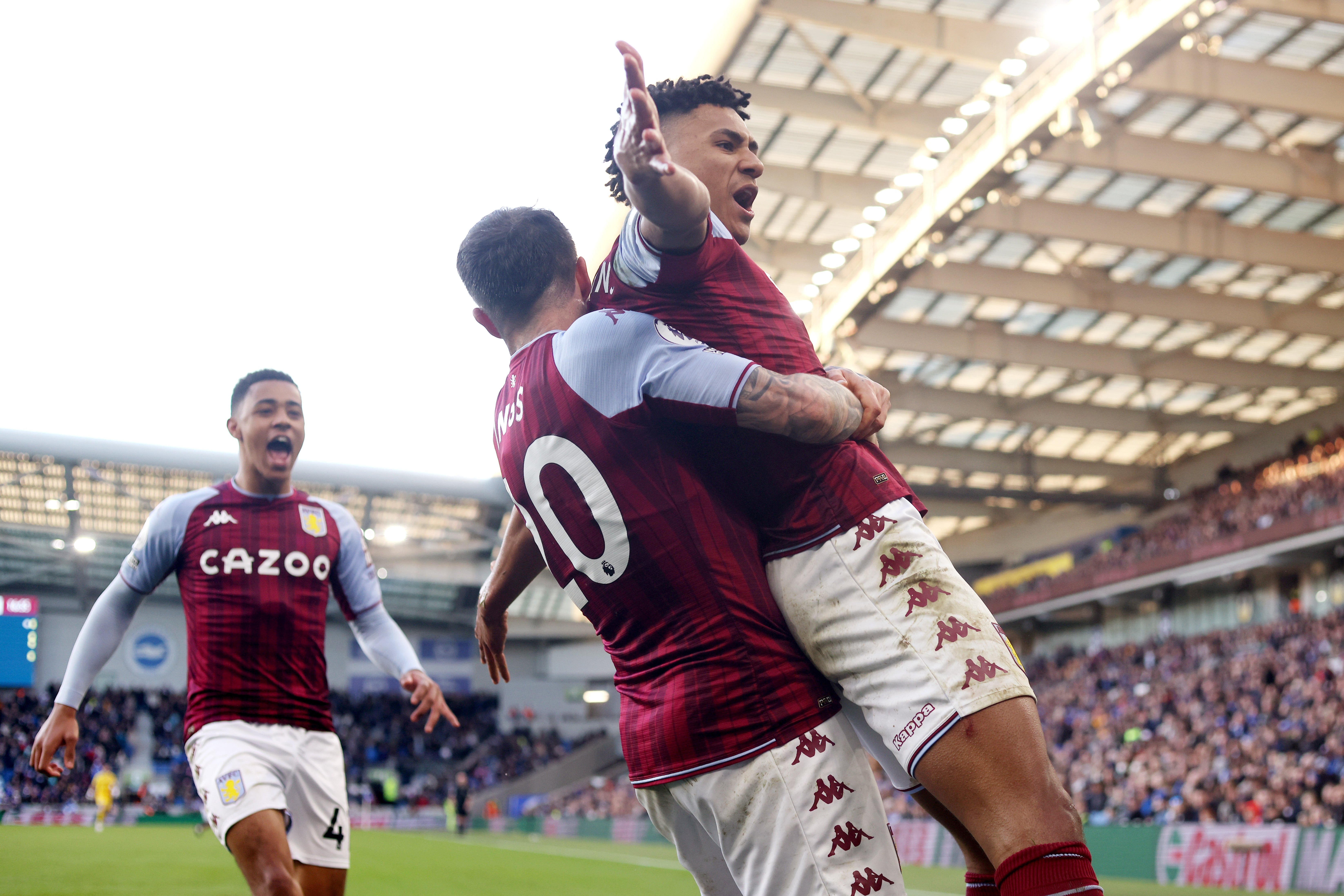 Ollie Watkins scored his first goal since December in Villa’s win over Brighton