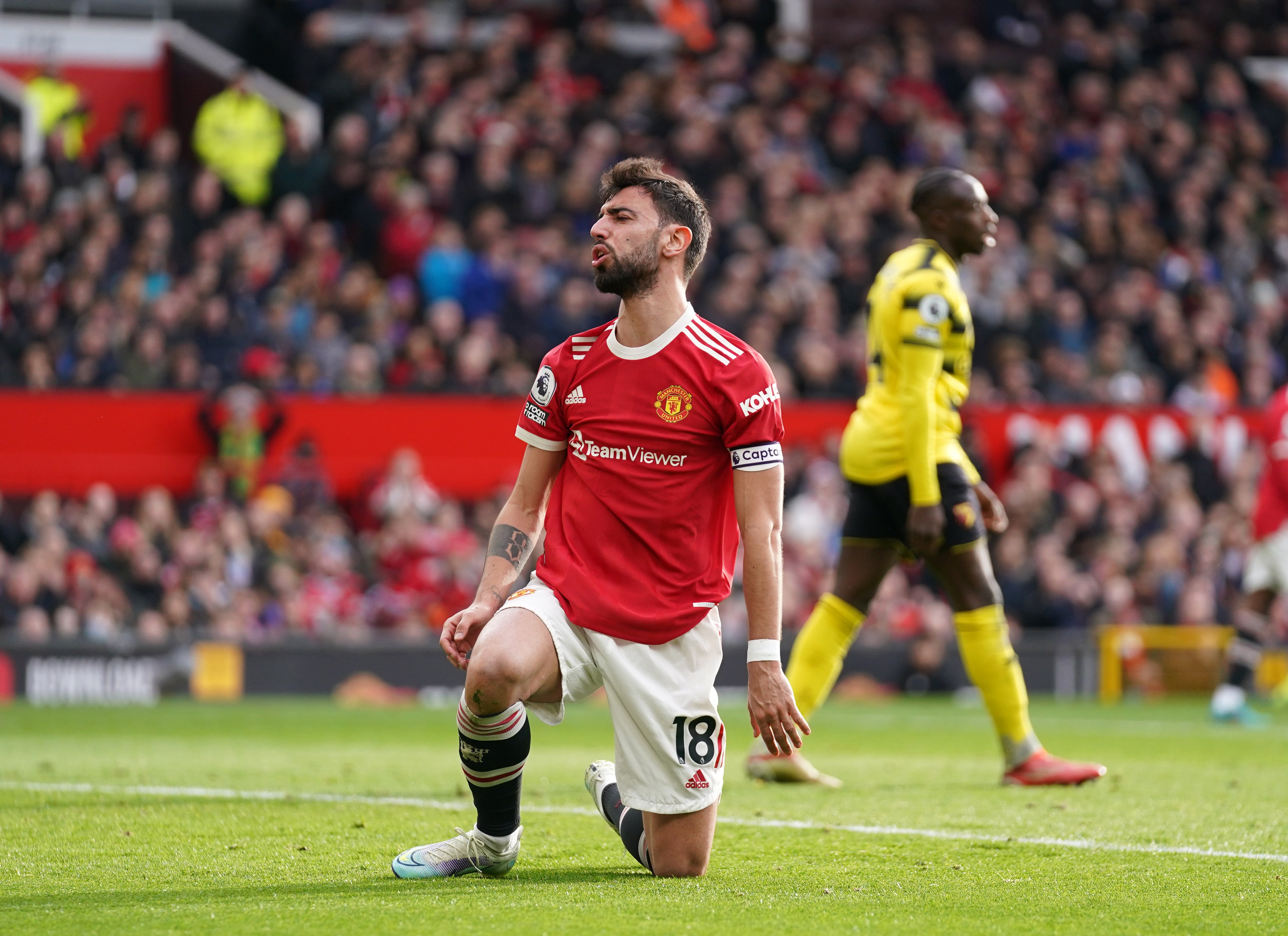 Bruno Fernandes missed chances against Watford (Nick Potts/PA)