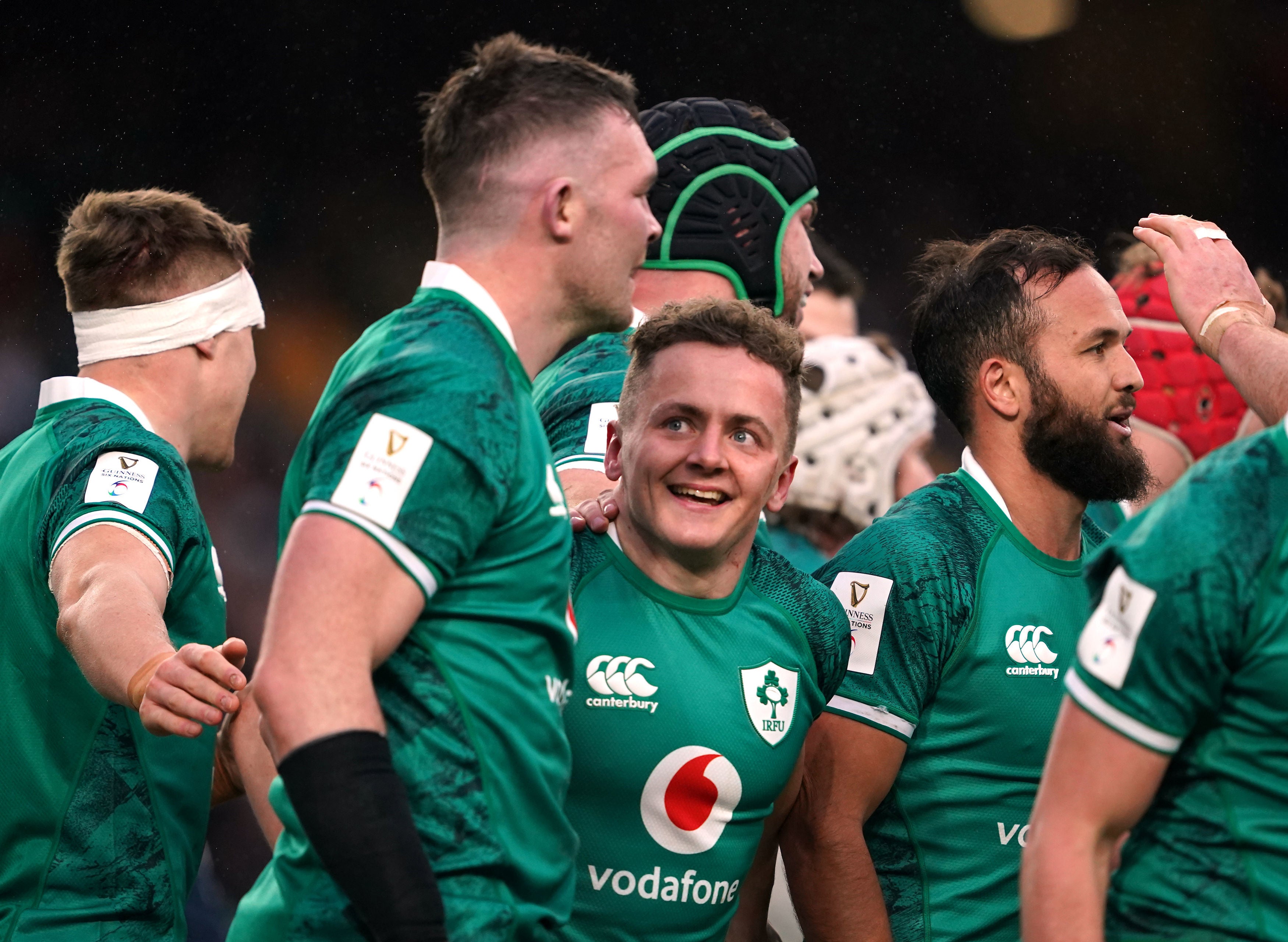 Ireland's Michael Lowry celebrates scoring his side's third try