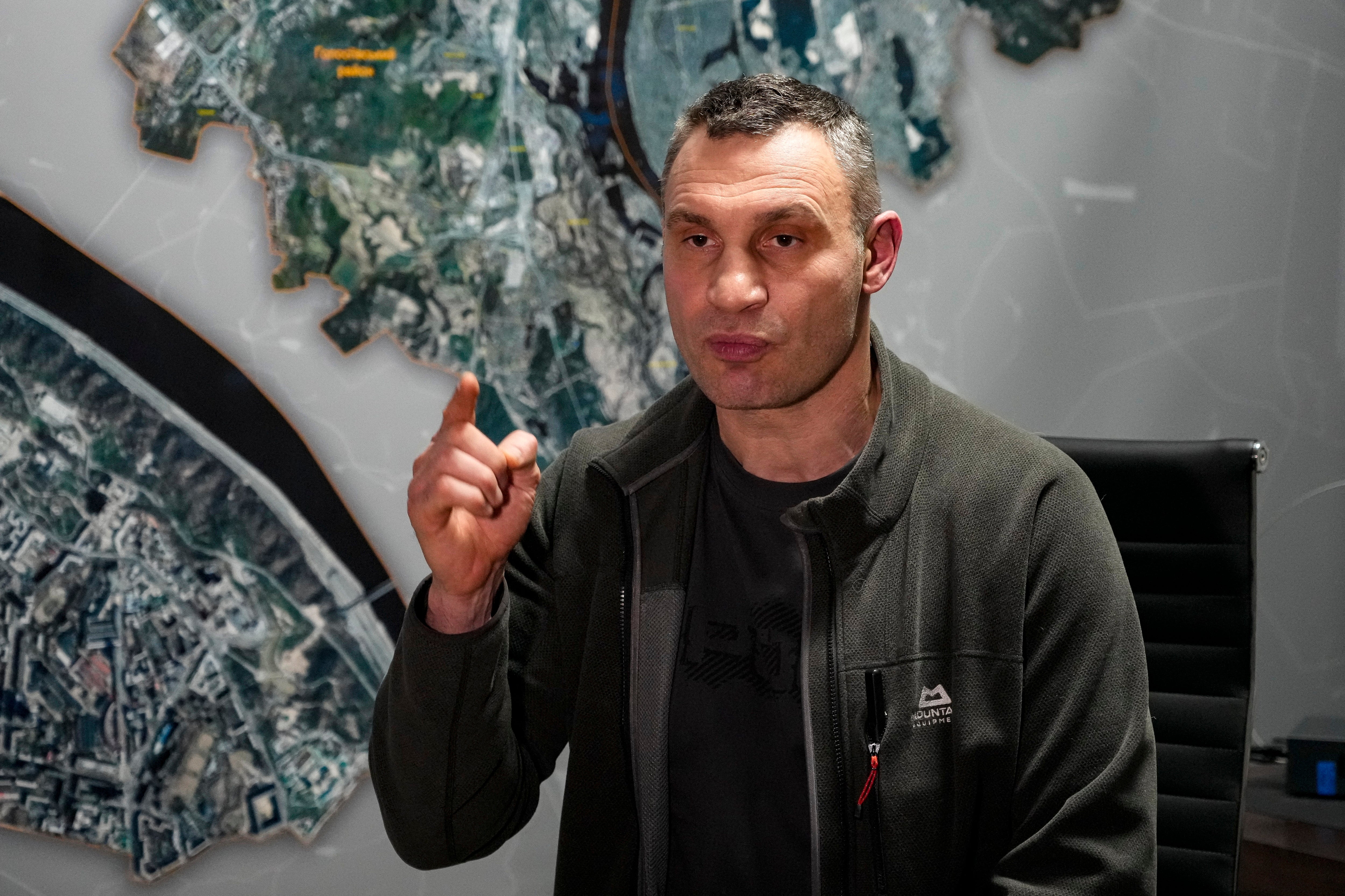 Vitali Klitschko, the mayor of Kyiv in his office