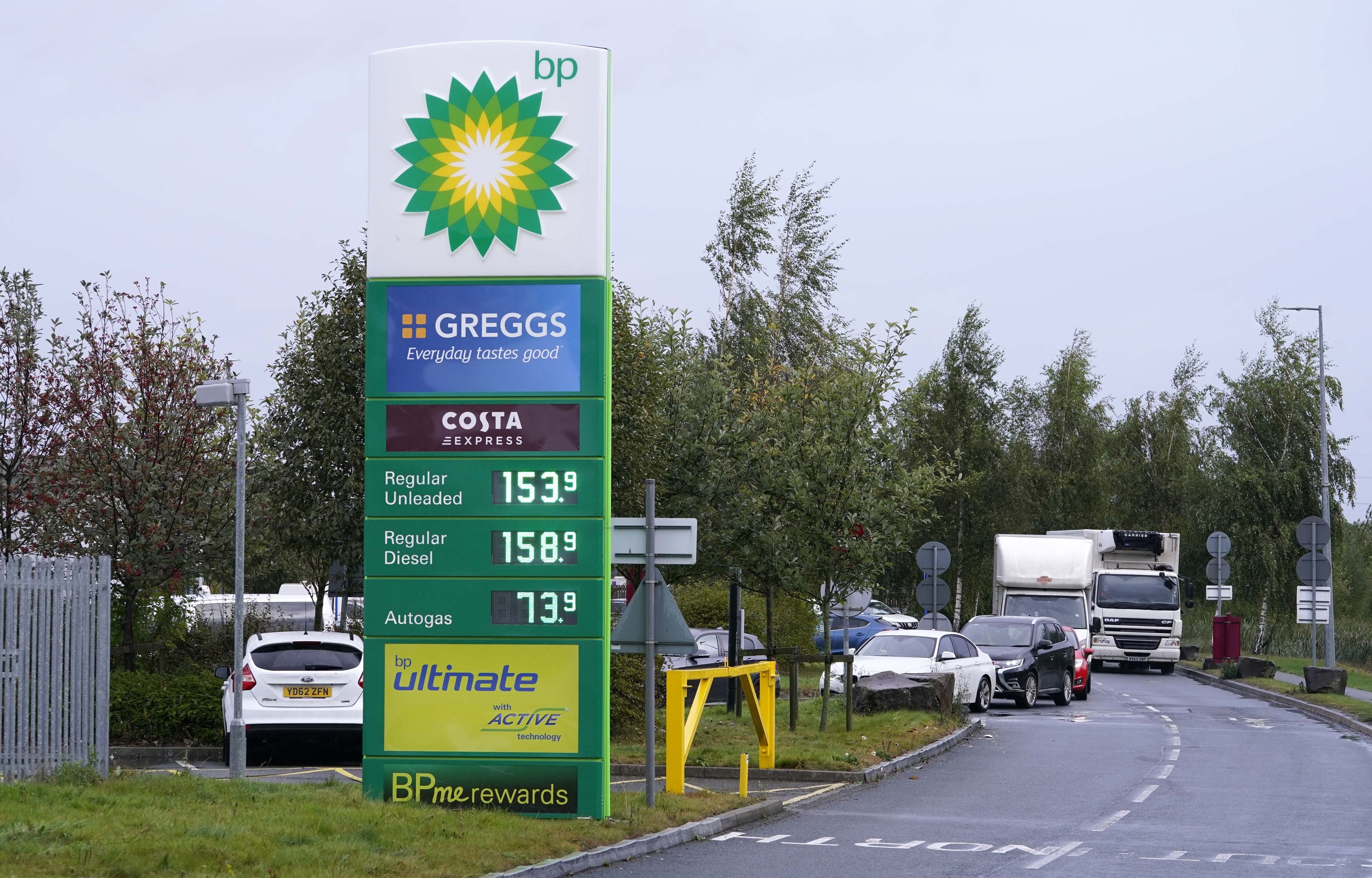 A BP service station in Wetherby near Leeds (Danny Lawson/PA)