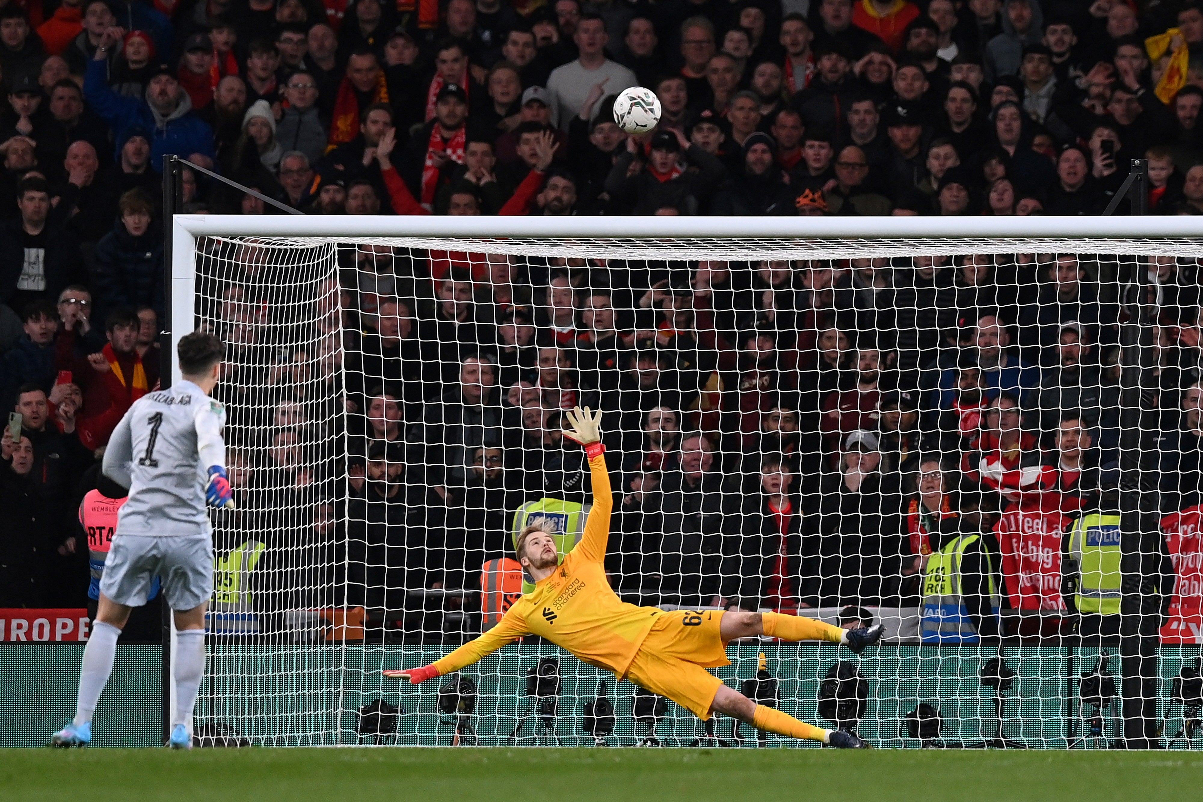 Kepa skied his penalty over the bar after being brought on to win the shoot-out