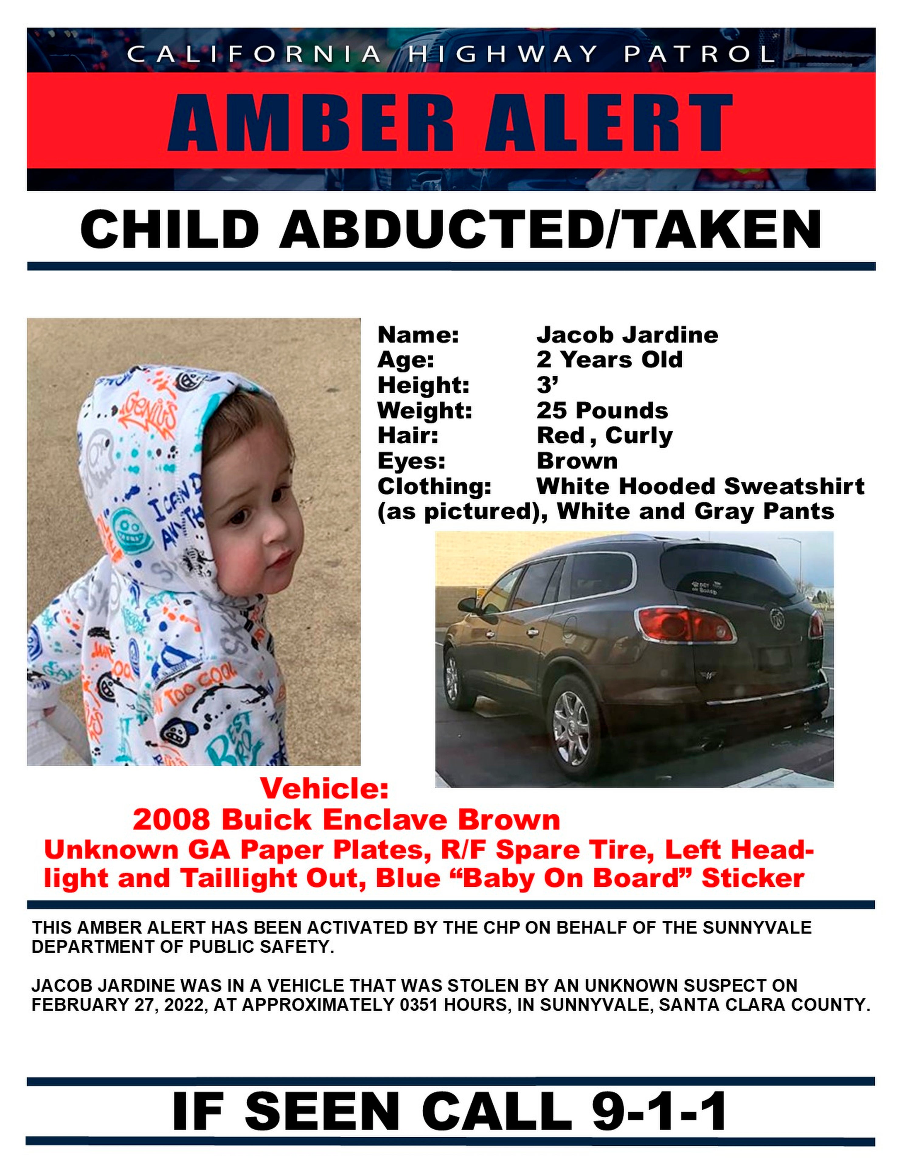 Stolen Car Child Abducted