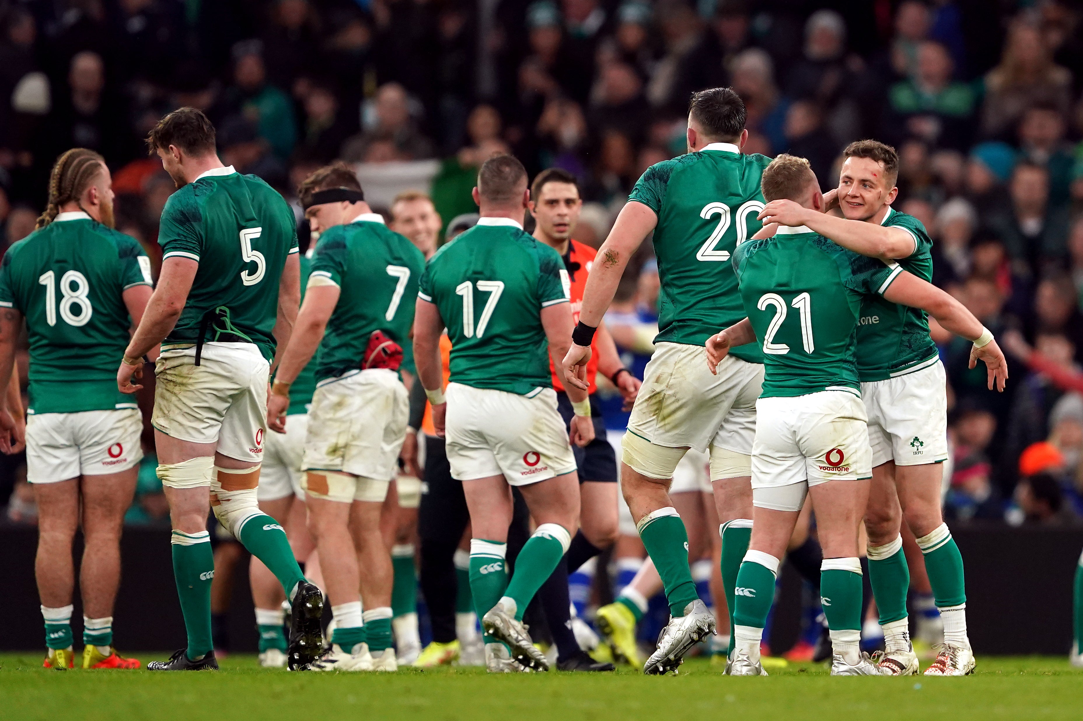 Ireland scored nine tries against depleted Italy (Brian Lawless/PA)