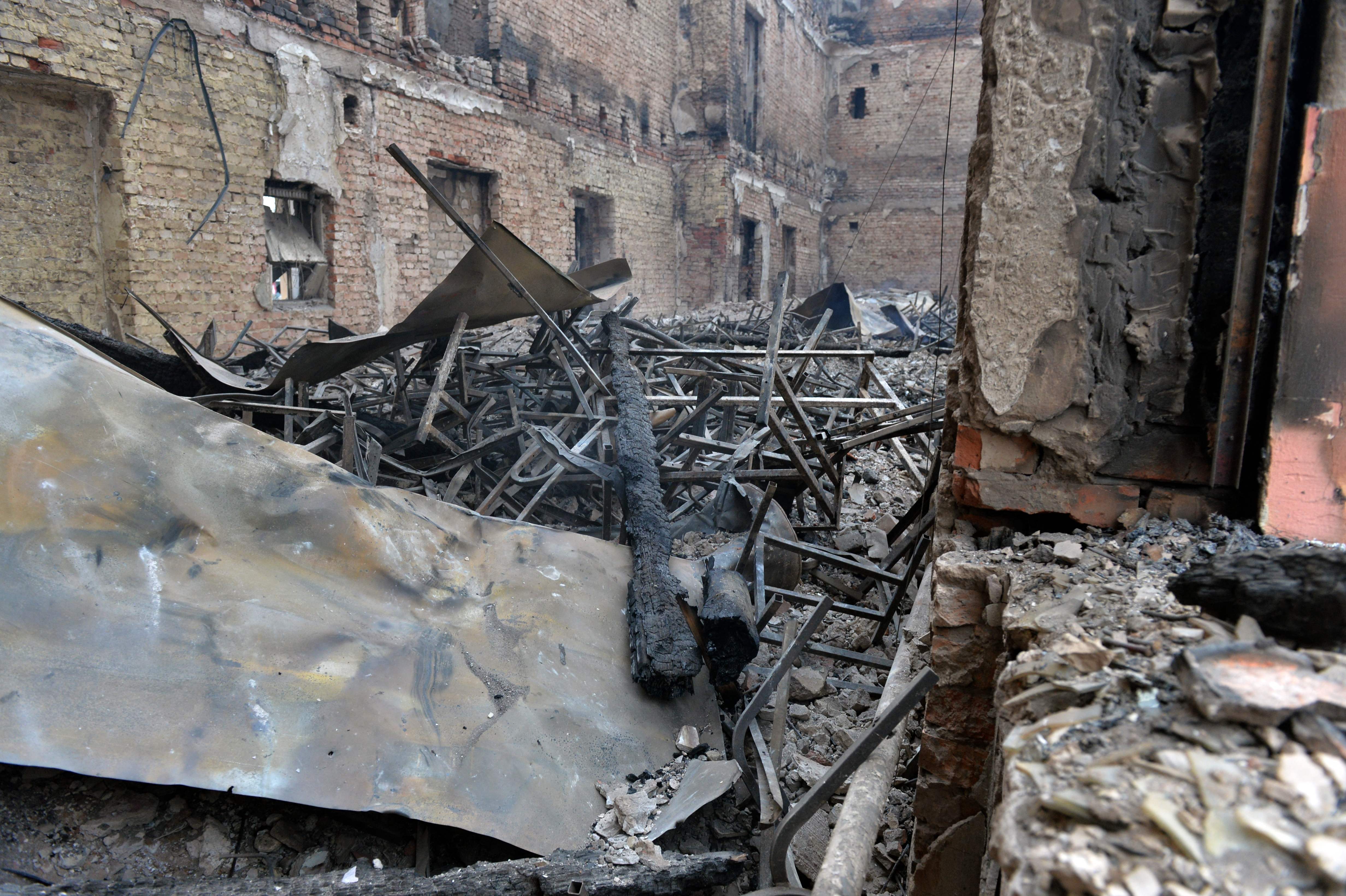 A school destroyed in Kharkiv