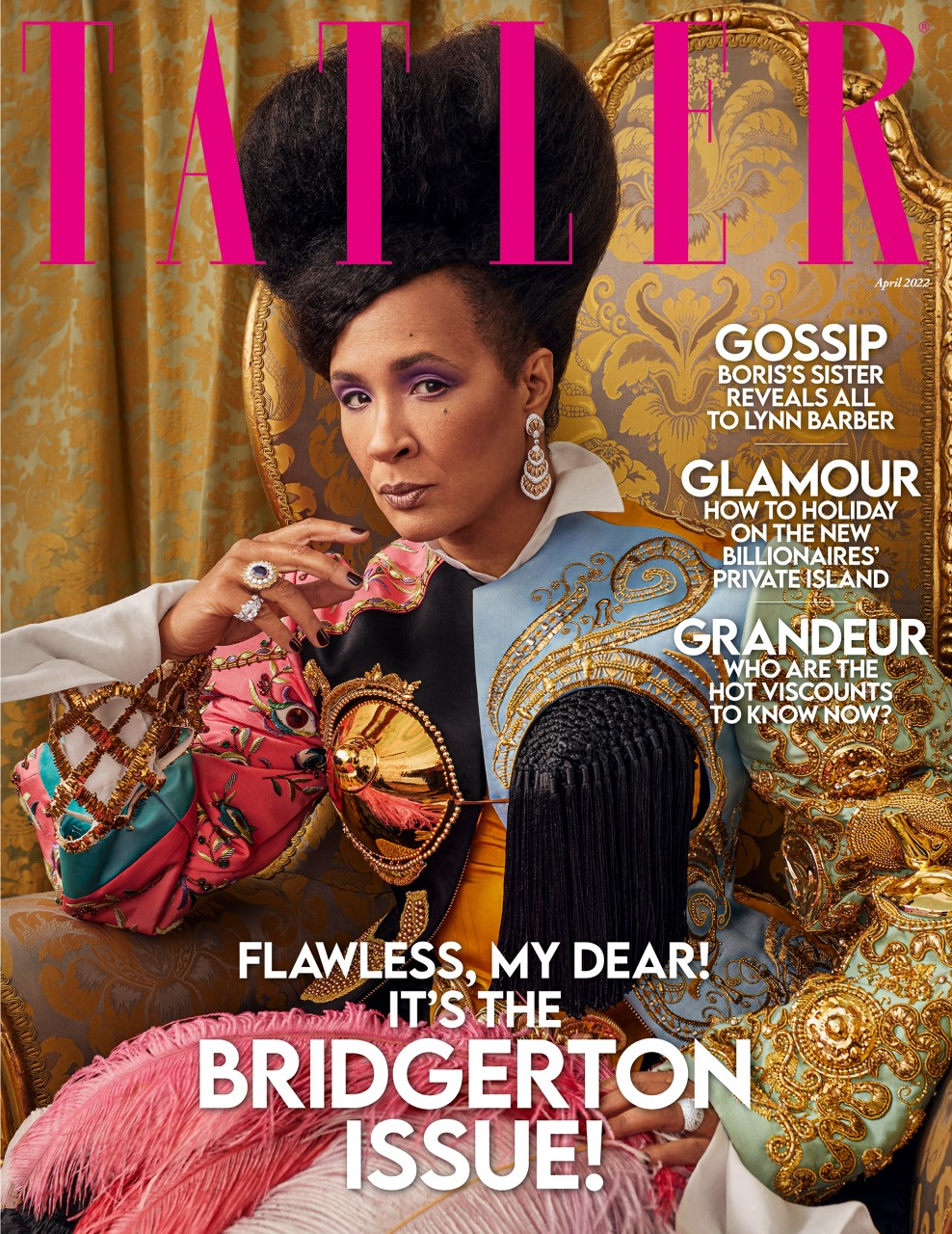 Golda Rosheuvel on the cover of the April 2022 issue of Tatler