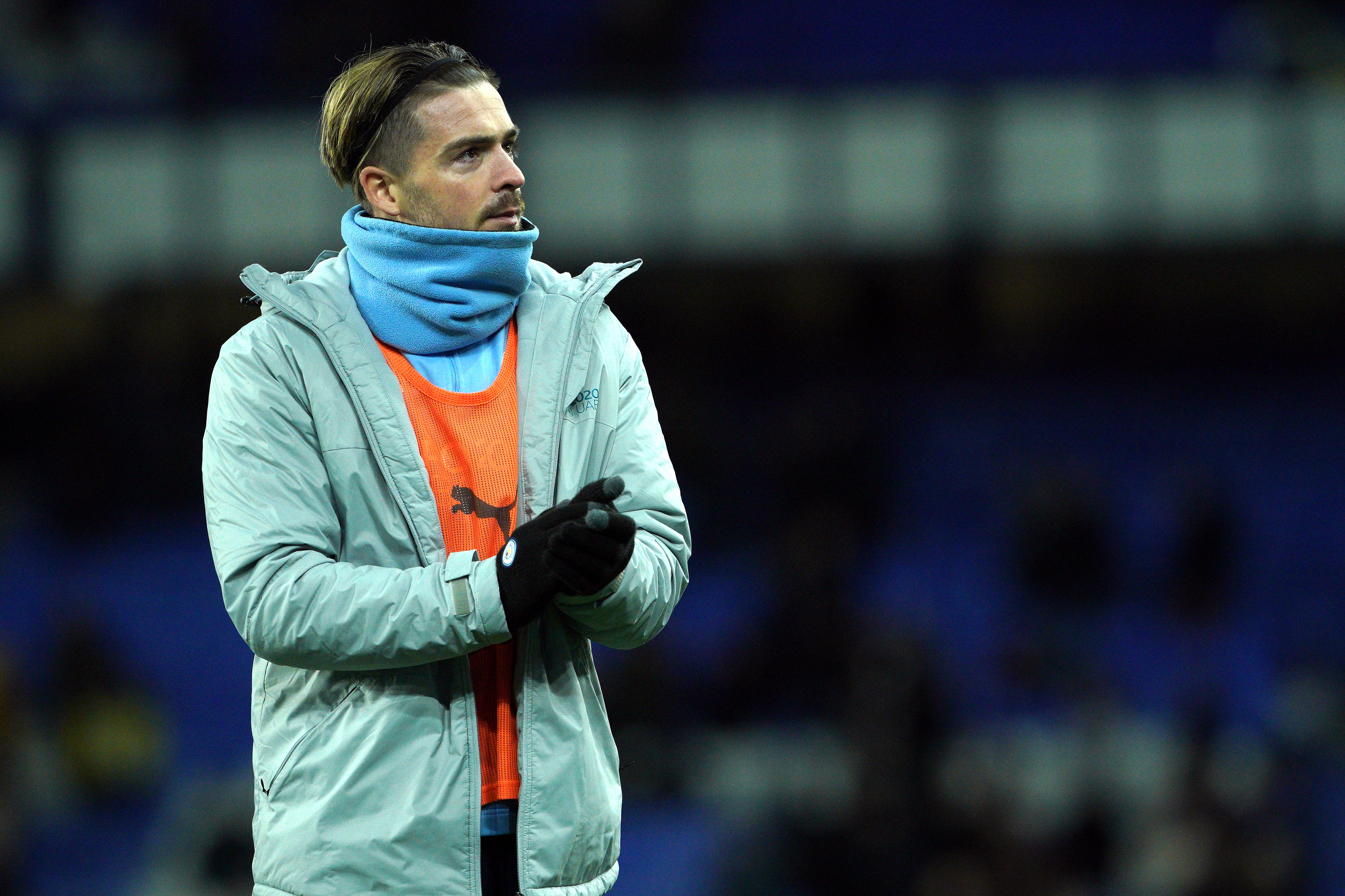 Jack Grealish was an unused substitute against Everton (Peter Byrne/PA).