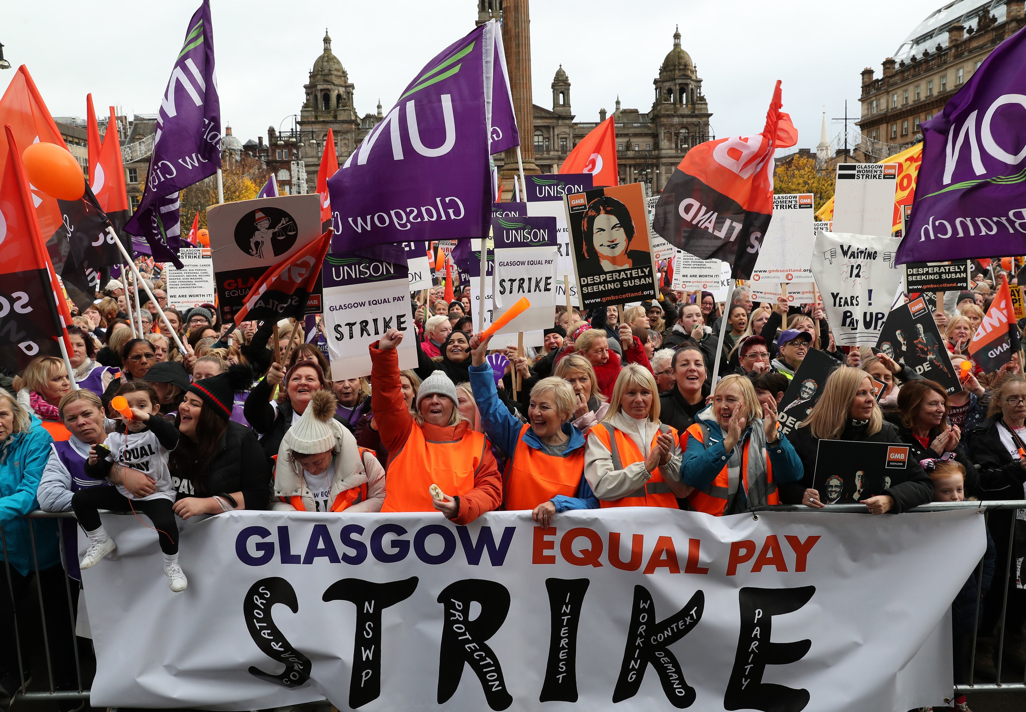 Glasgow could see more strikes in an equal pay dispute (Andrew Milligan/PA)